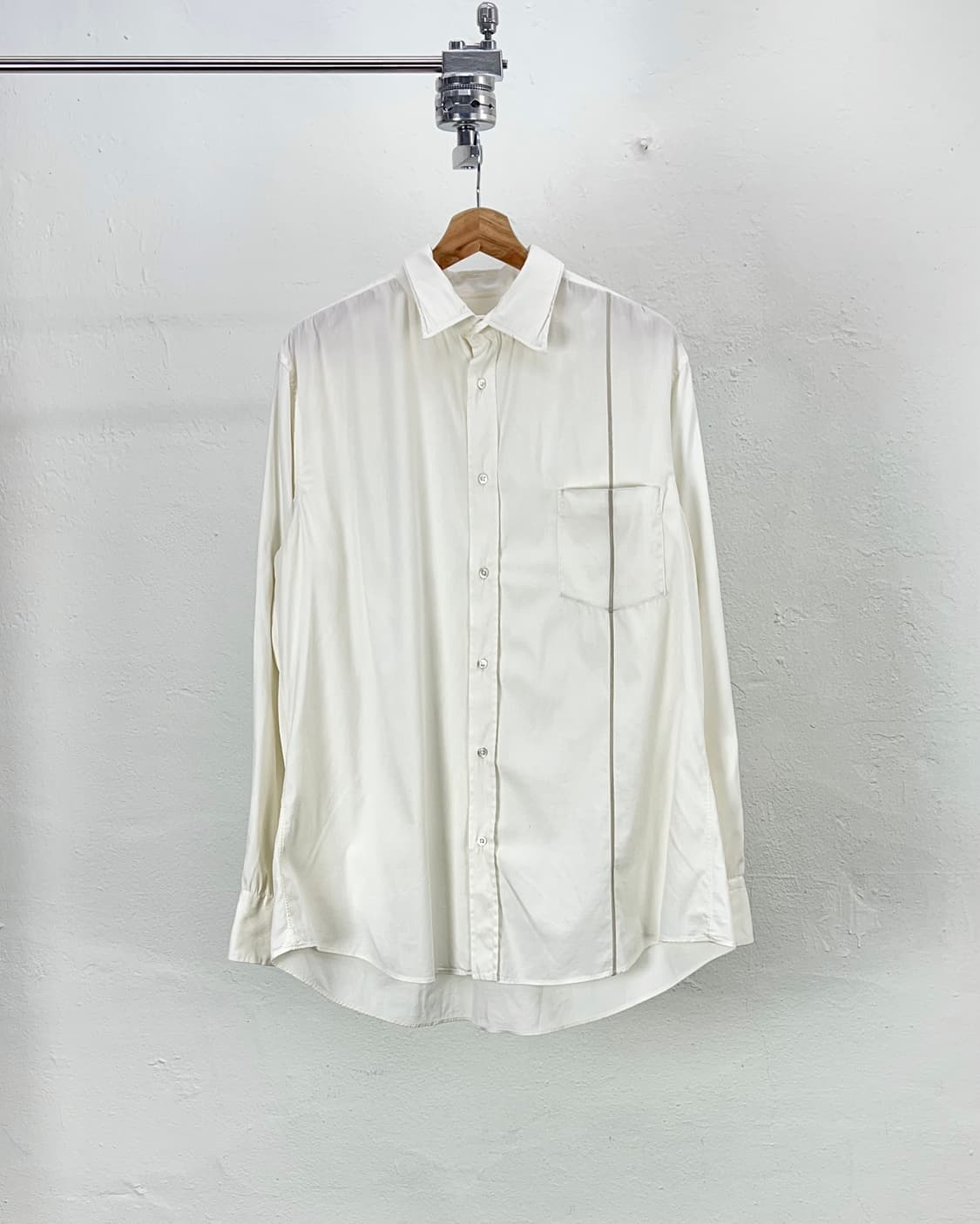 질샌더 화이트 베이직 리넨 포이카 원 포켓 셔츠 상품이미지1