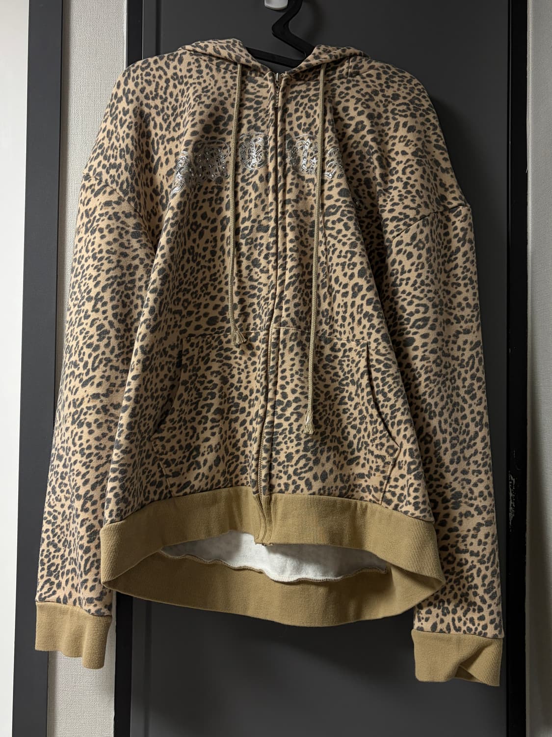 레오파드 동물 귀 후드 집업 상품이미지1