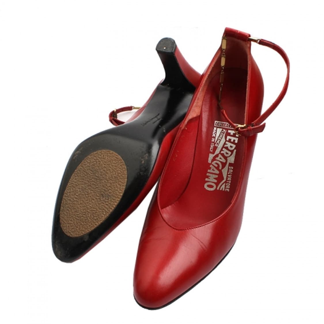 페라가모 레드 앵클 스트랩 펌프스 (36 1/2) 상품이미지3