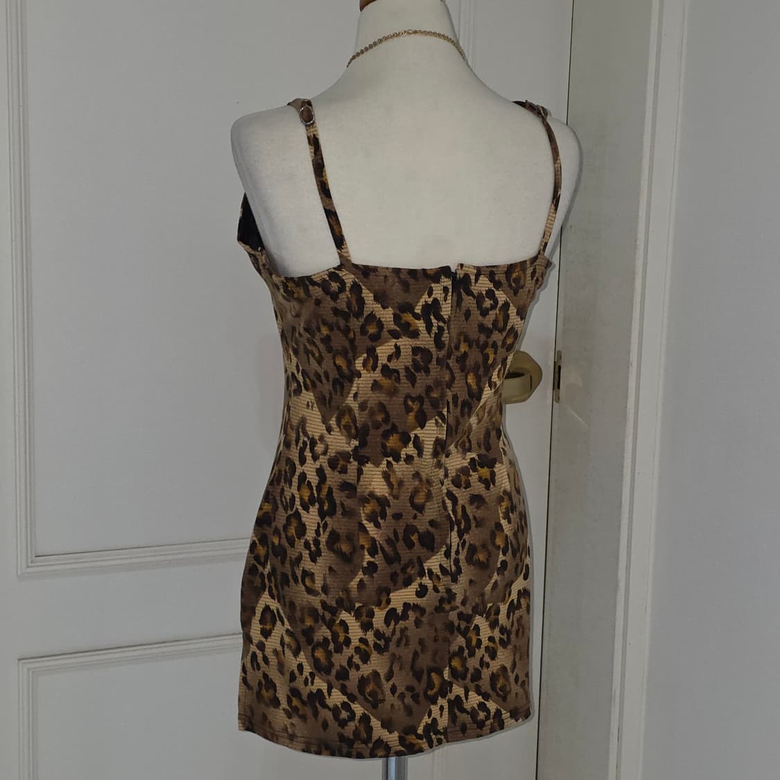 일본빈티지)오네갸루 y2k 레오파드 대장 호피 글리터 브라운 롱슬리브리스 상품이미지2