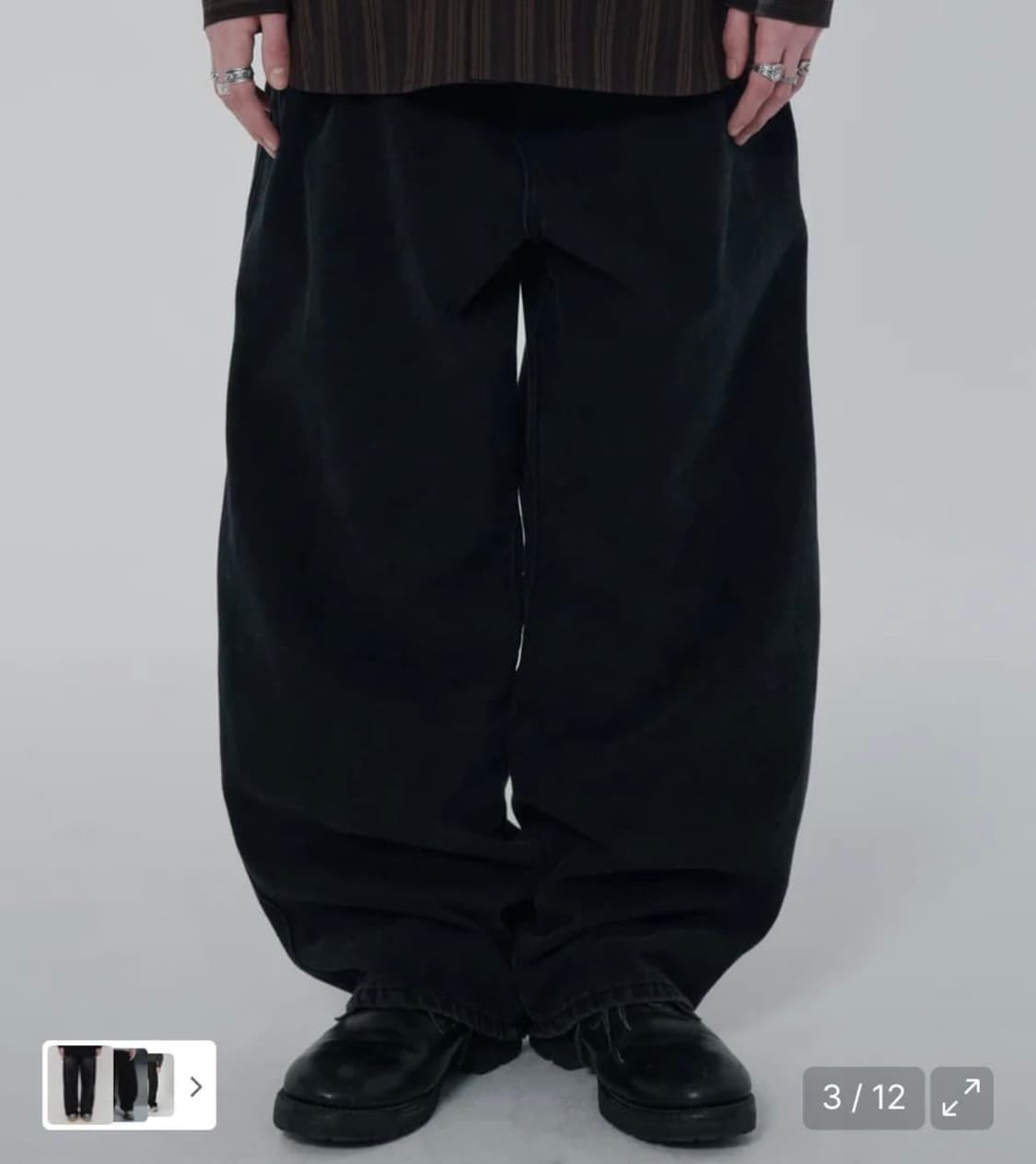 스웨이드 SUADE 컨투어 포켓 데님 팬츠 블랙 M 상품이미지1