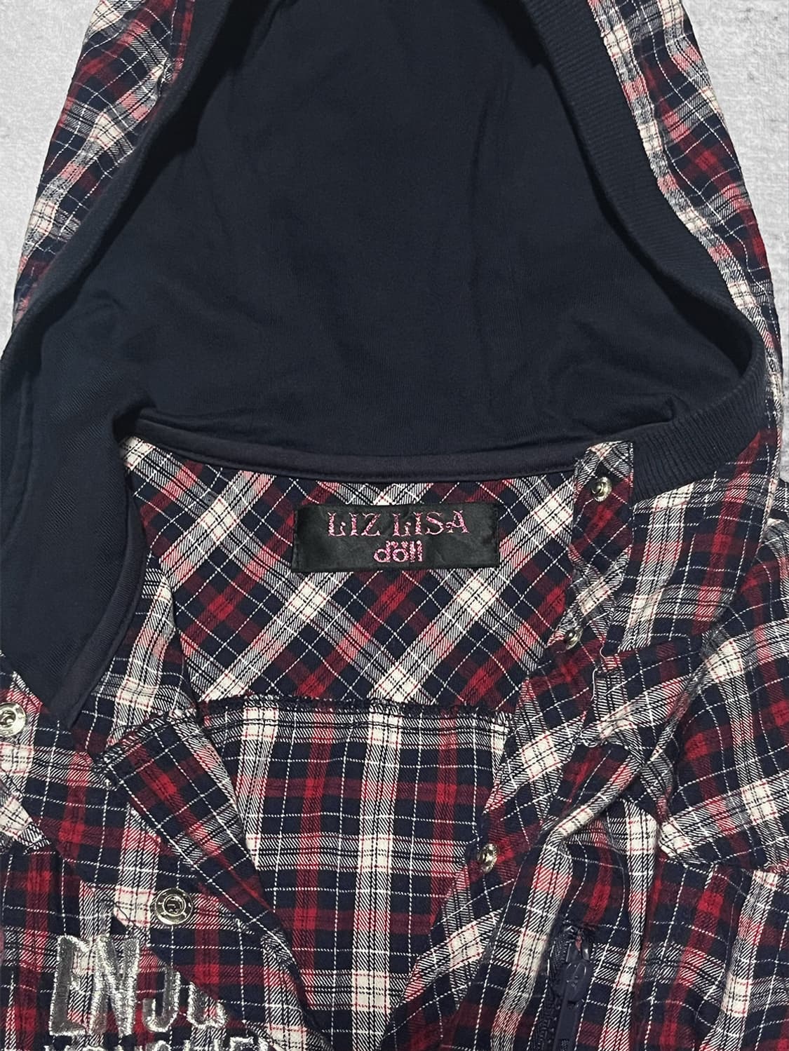 (Liz Lisa) y2k flannel hood  상품이미지4