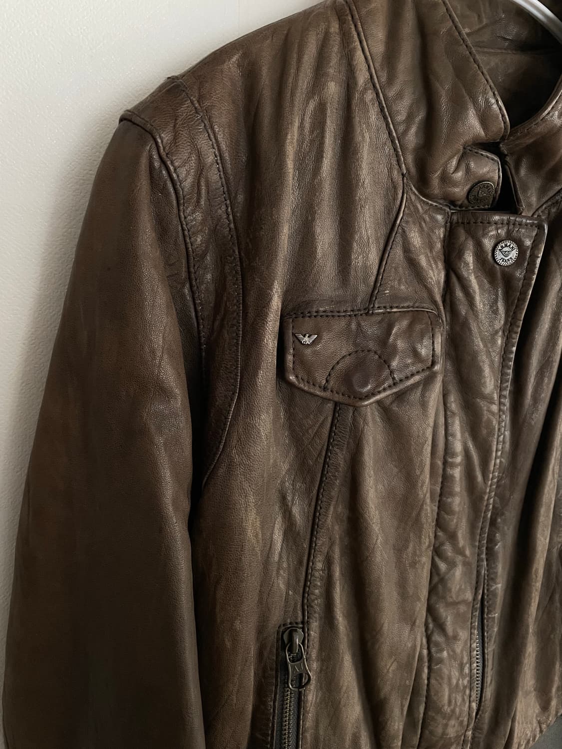 아르마니 진스 쉽스킨 레더 자켓 상품이미지3