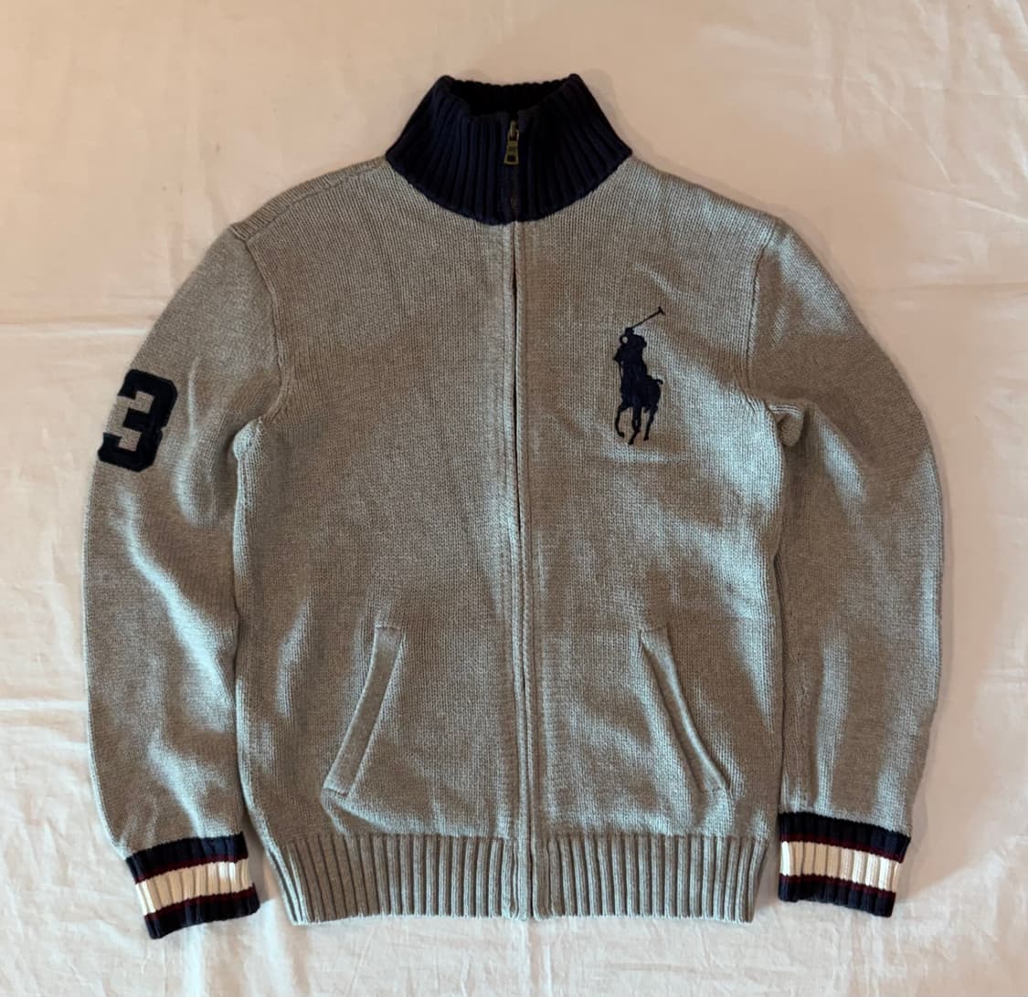 폴로 랄프로렌 빅포니 치프키프 니트 집업 져지 그레이 상품이미지1