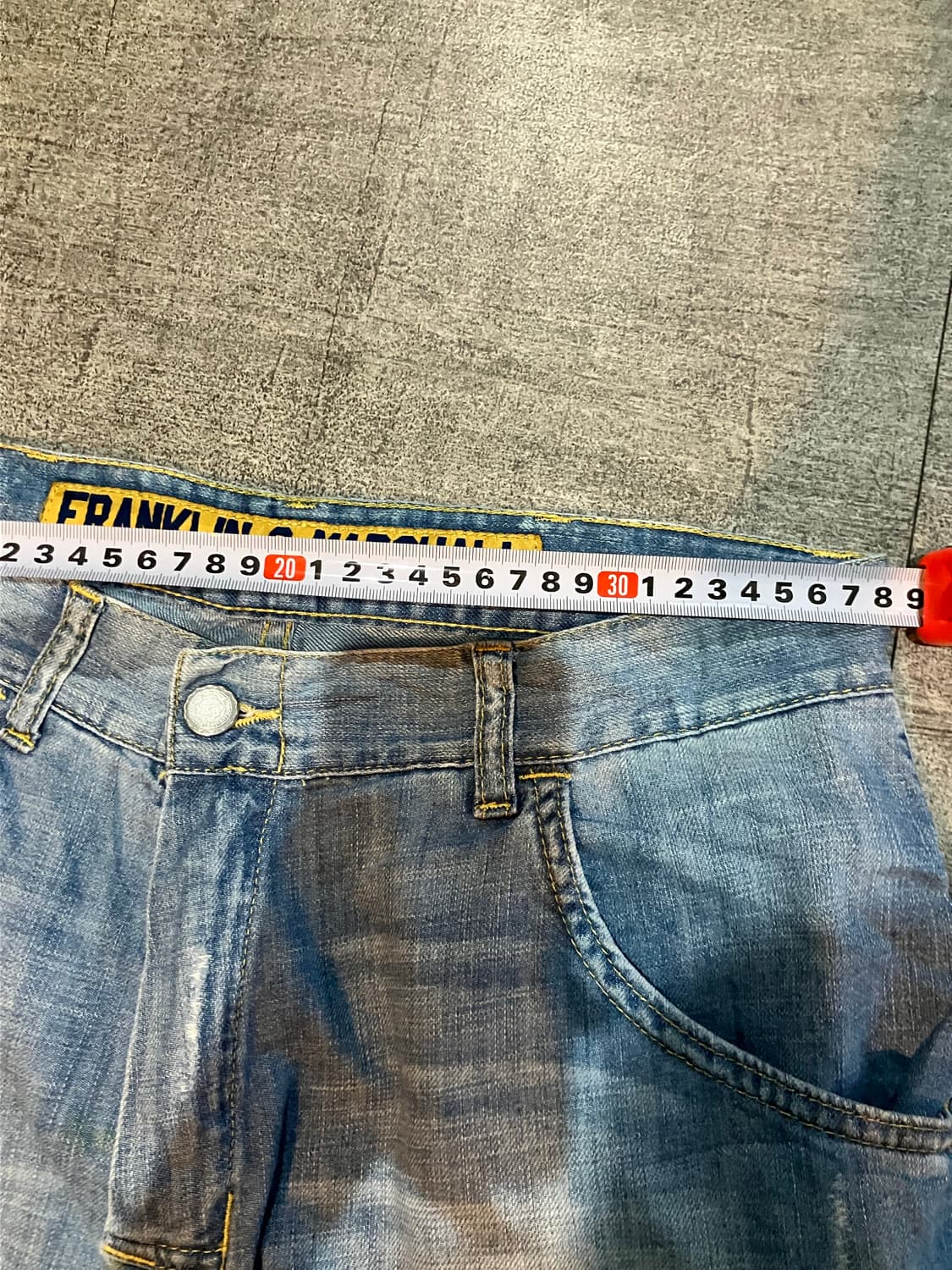 일본빈티지 Franklin 올드스쿨스트릿 데님하프팬츠 반바지 상품이미지3