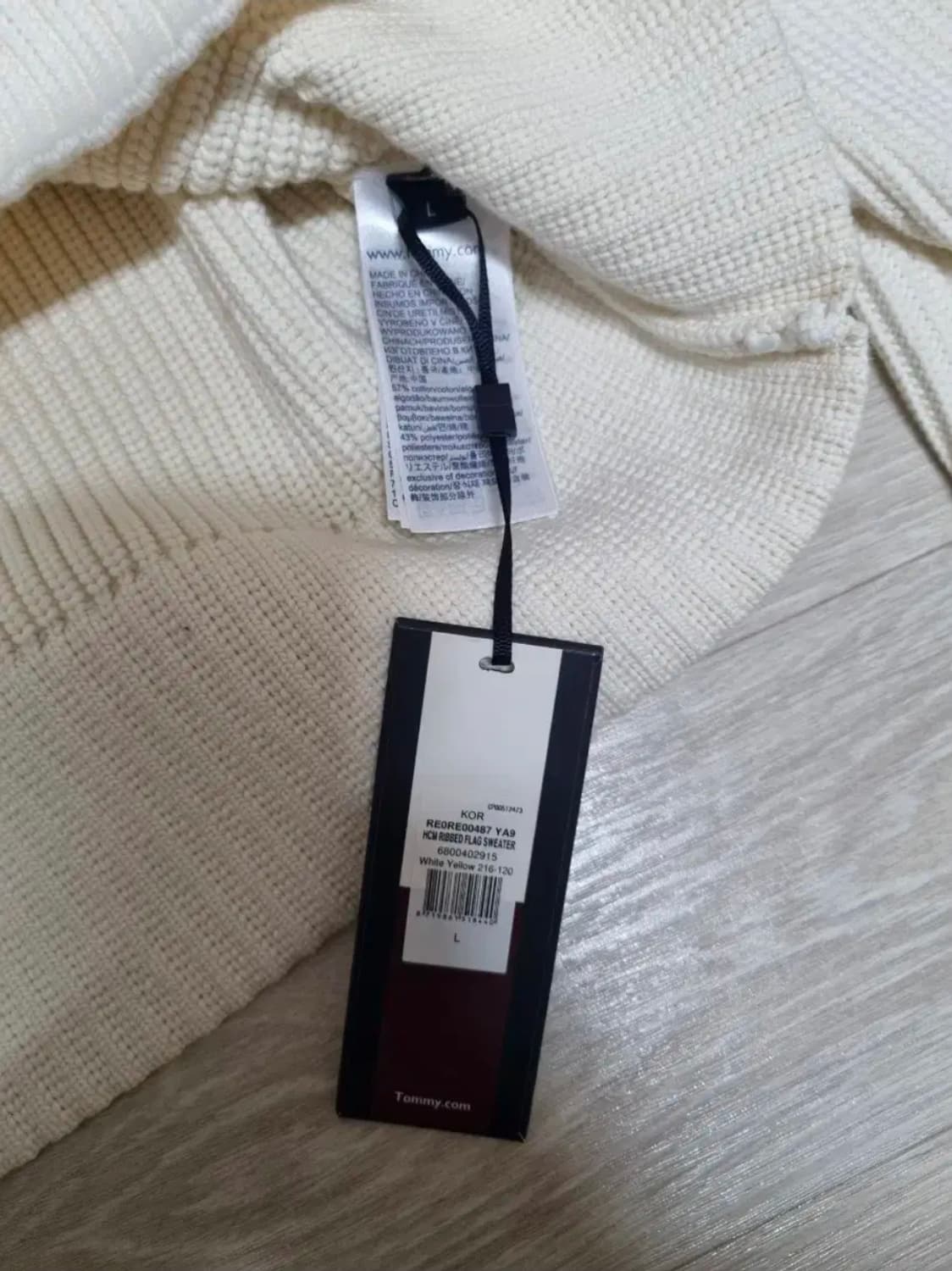 타미힐피거 성조기 니트 L 화이트 상품이미지2