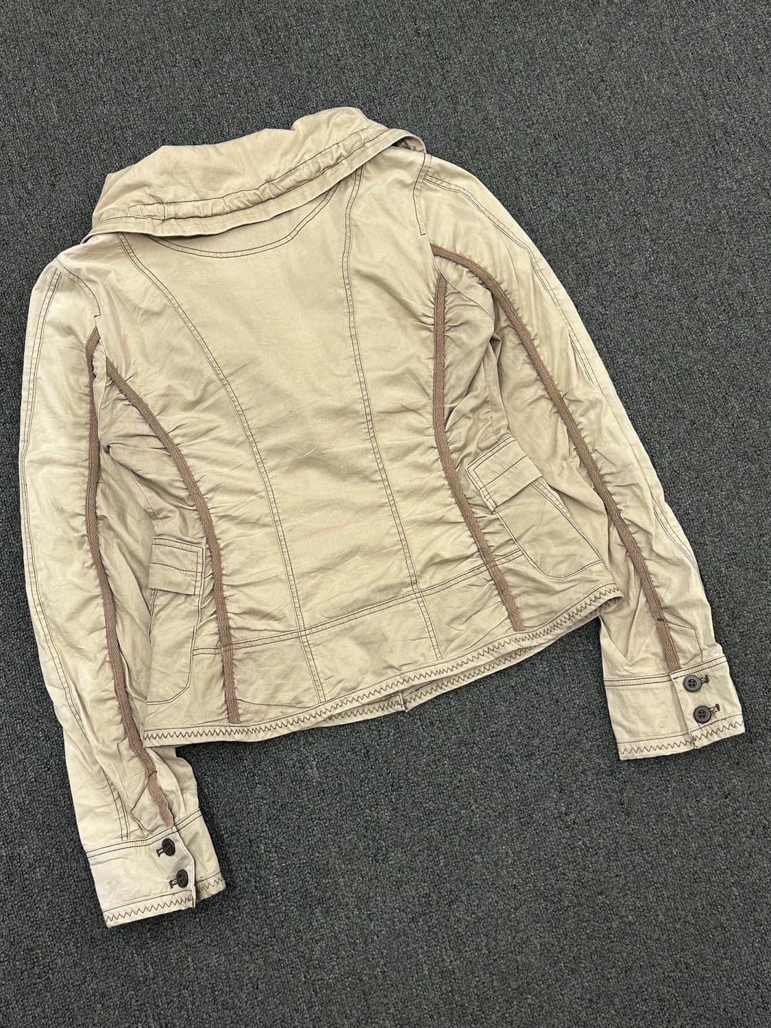 38)Japanese vintage 여성 베이지 사파리 자켓 상품이미지5