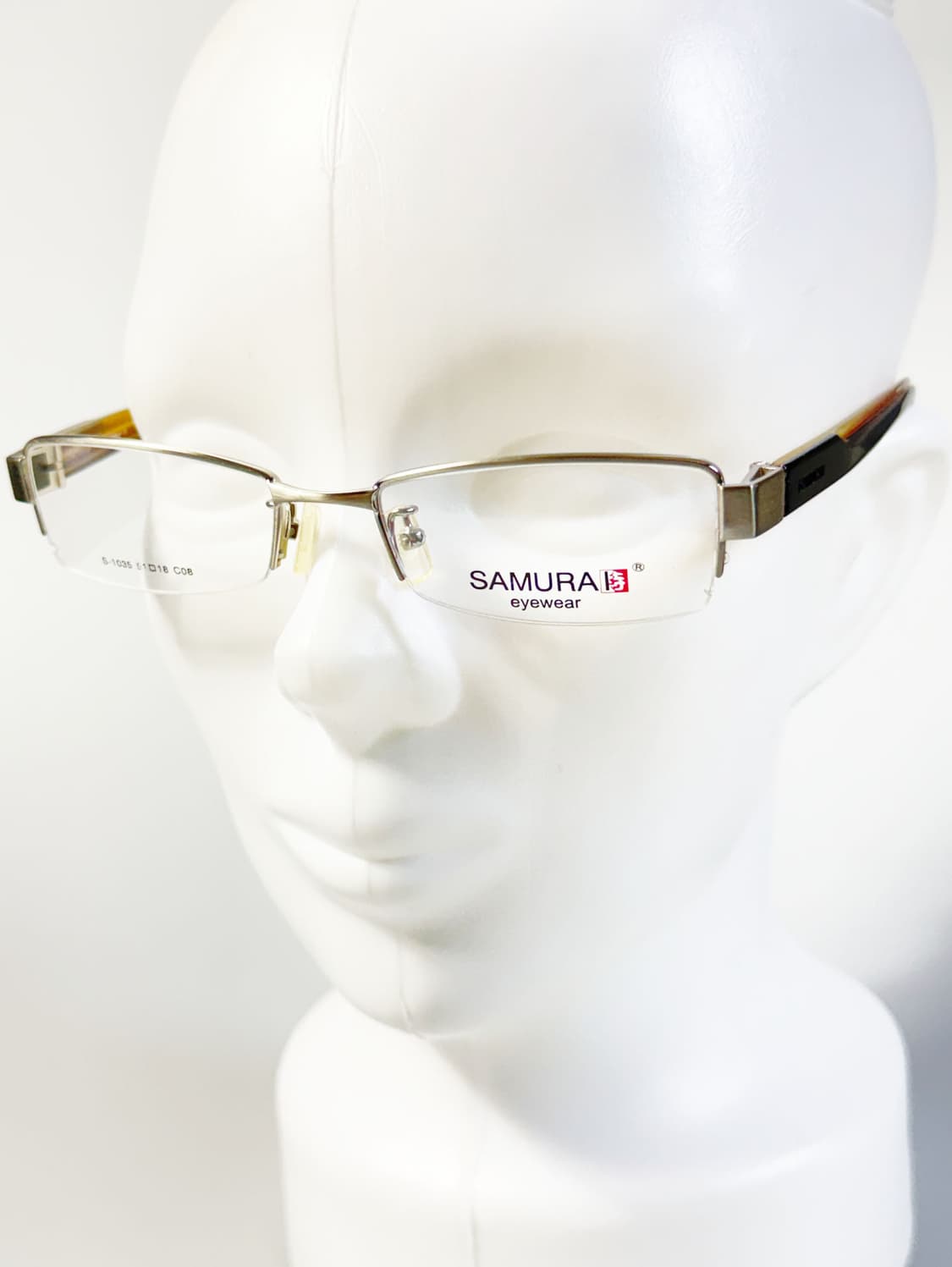 SAMURAI EYEWEAR 실버 메탈 반무테 스퀘어 빈티지 안경 상품이미지8