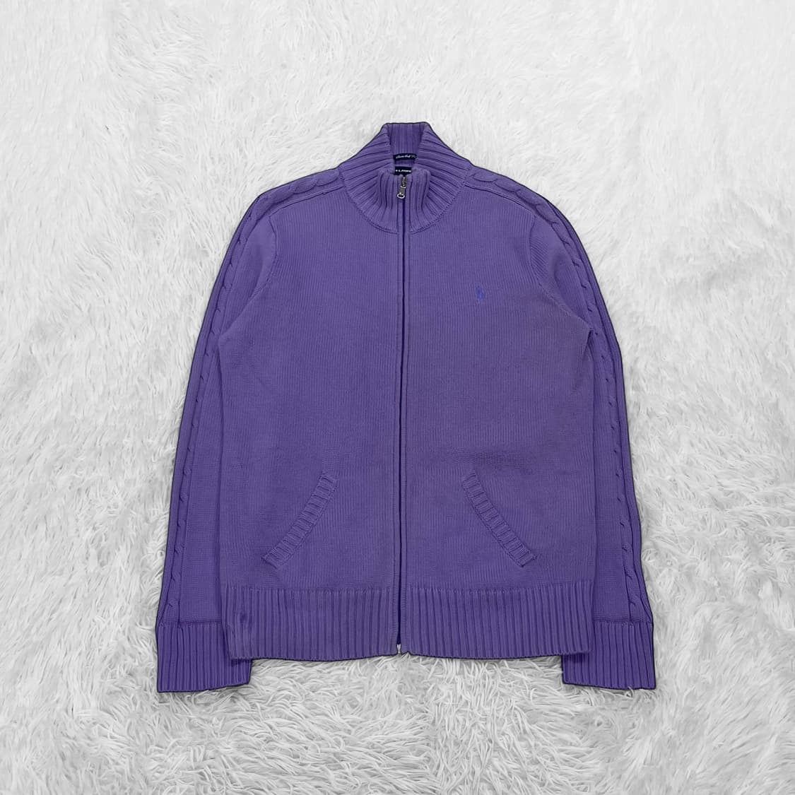 폴로 랄프로렌 포니 로고 니트 집업 퍼플 상품이미지2