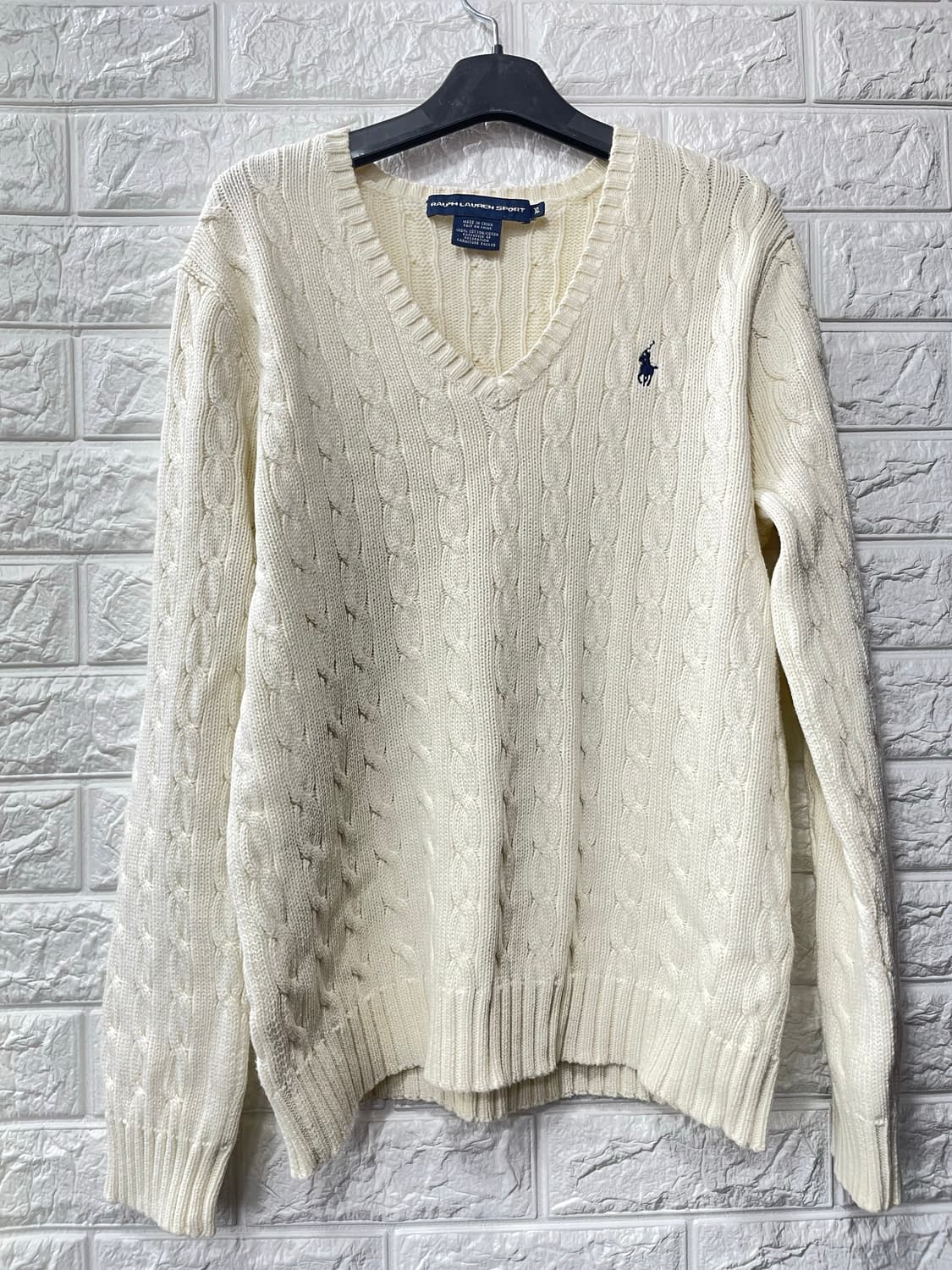 폴로 랄프로렌 케이블 니트 아이보리 XL 상품이미지1