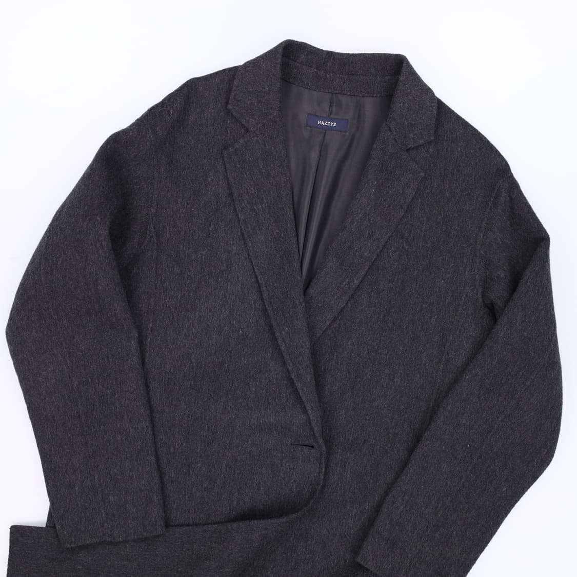 90 헤지스레이디스 울 싱글 코트 차콜 4266 상품이미지4