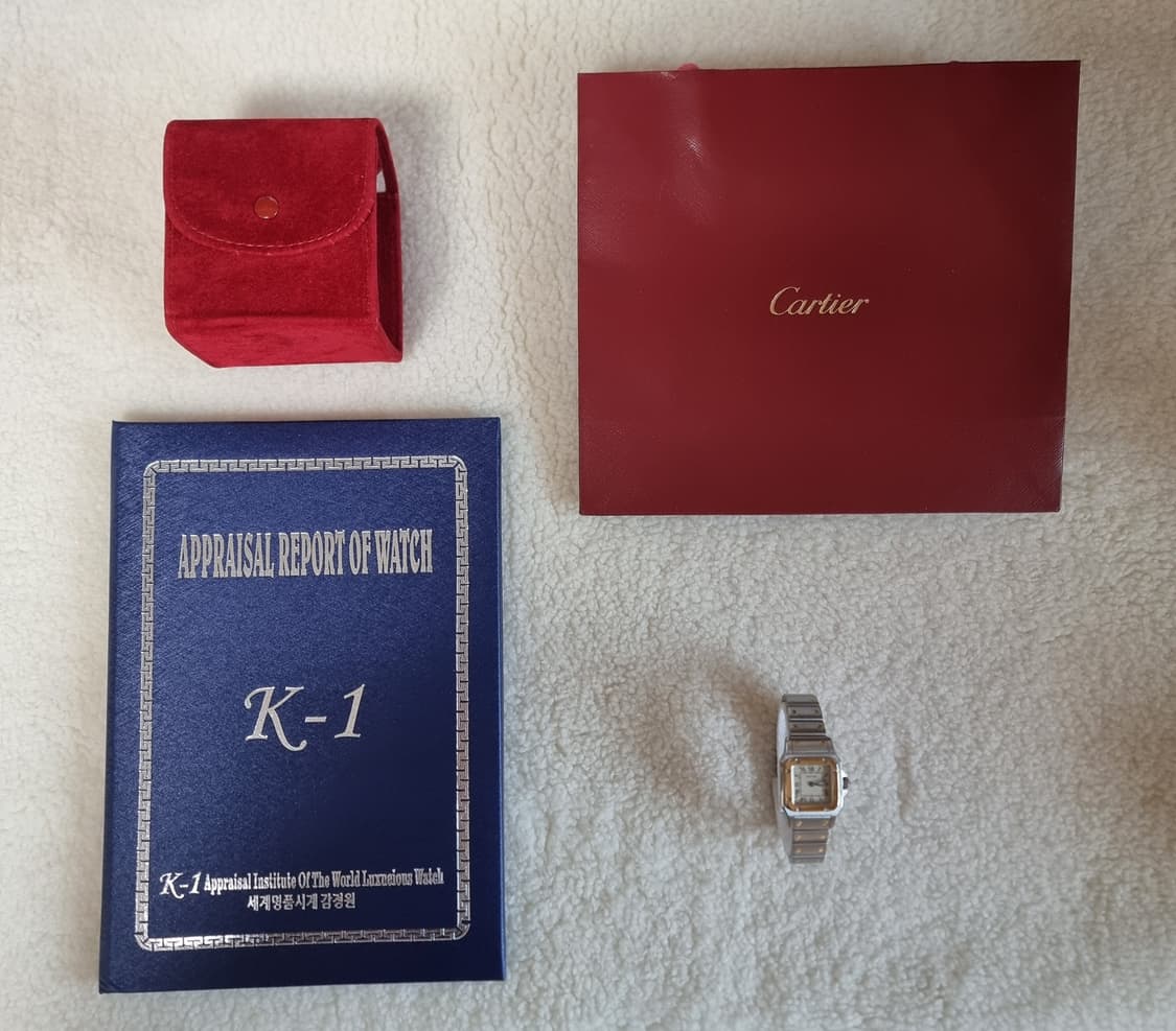 까르띠에 산토스 갈베 18K 쿼츠 로만다이얼 스몰 여성시계 90년대 상품이미지9