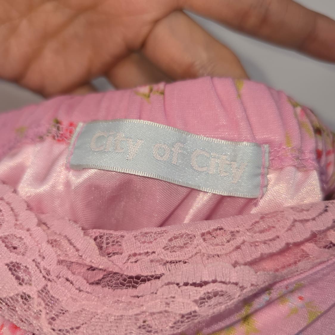 Y2K 일본 빈티지 레이스 꽃무늬 핑크 나시 블라우스 상품이미지8