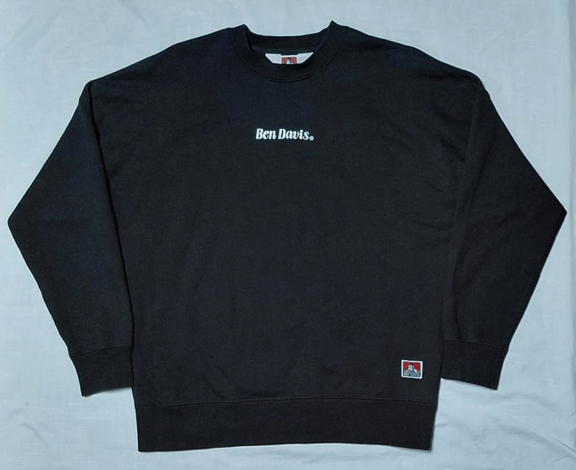 [M] 벤 데이비스(Ben Davis) 백로고 헤비웨이트 맨투맨 블랙 상품이미지1