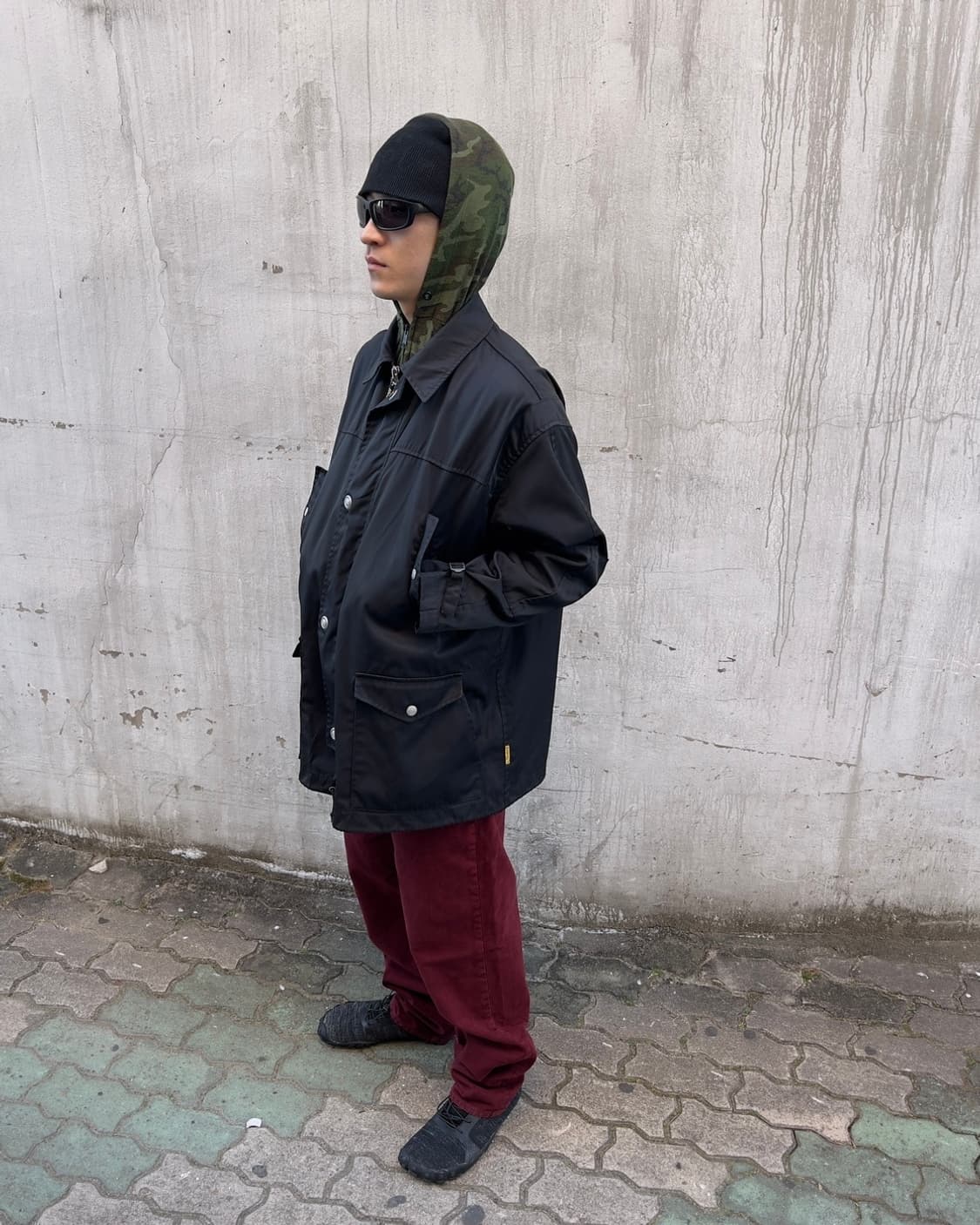 [XL] 90s 아르마니 진스 나일론 스냅 코트 상품이미지1