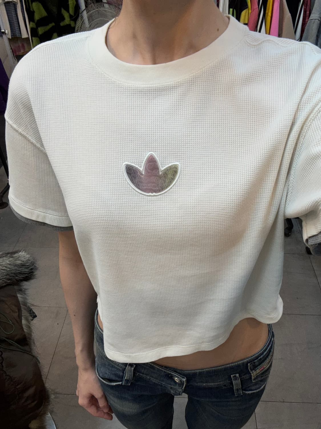 아디다스 크롭 티셔츠 XS 상품이미지1