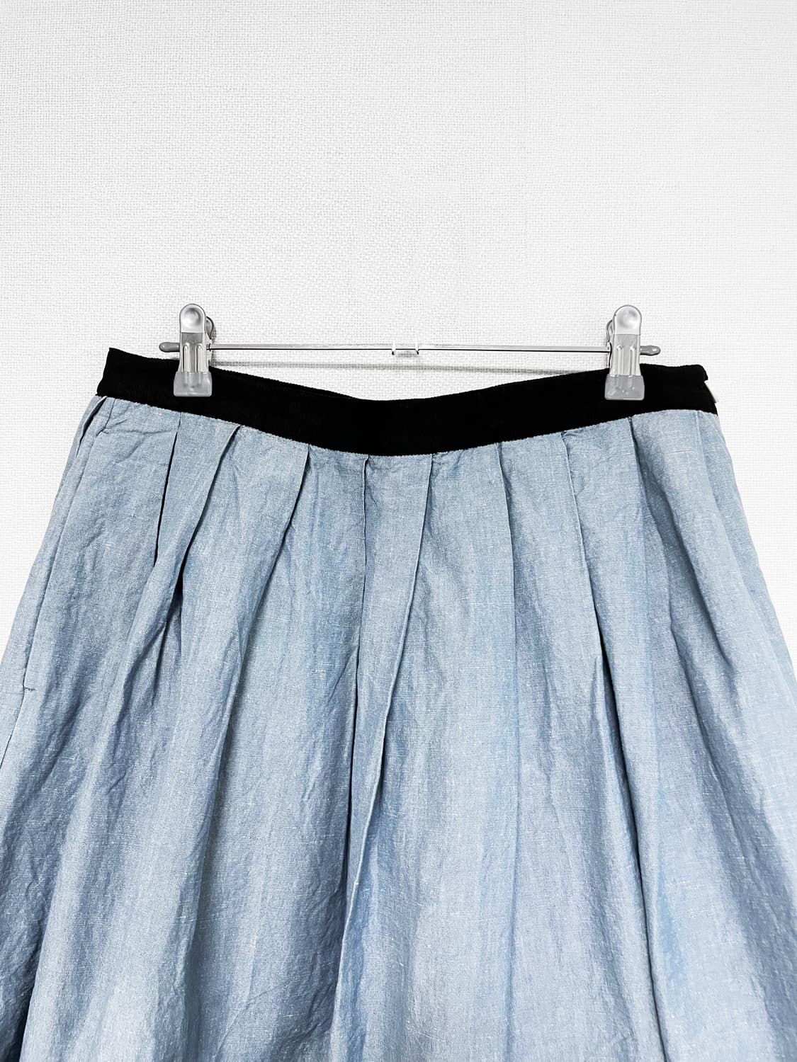 Linen Flare Skirt - Light Blue 상품이미지5
