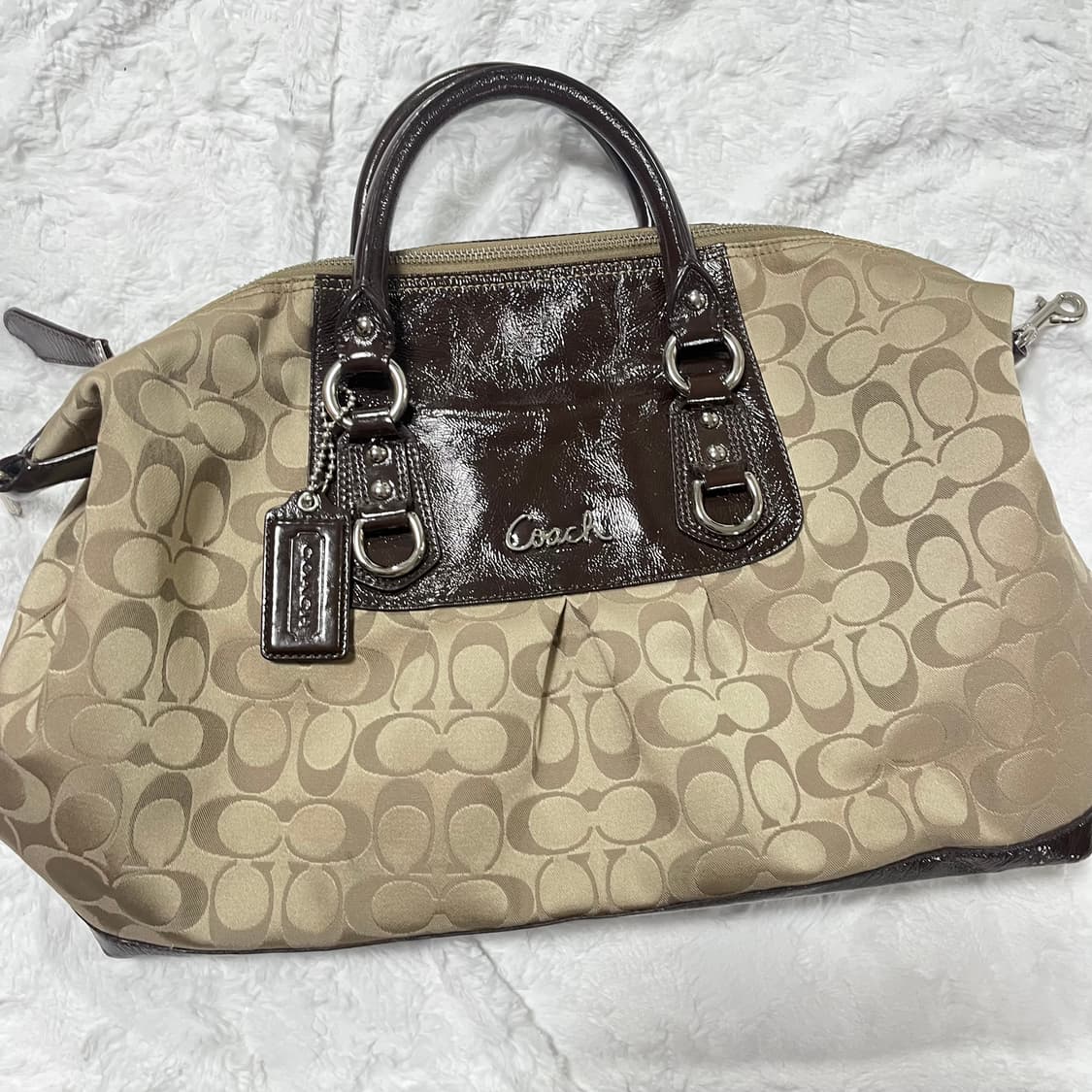 Coach 베이지 브라운 카페모카 시그니처 숄더백 라떼갸루 갸루 초코 상품이미지2