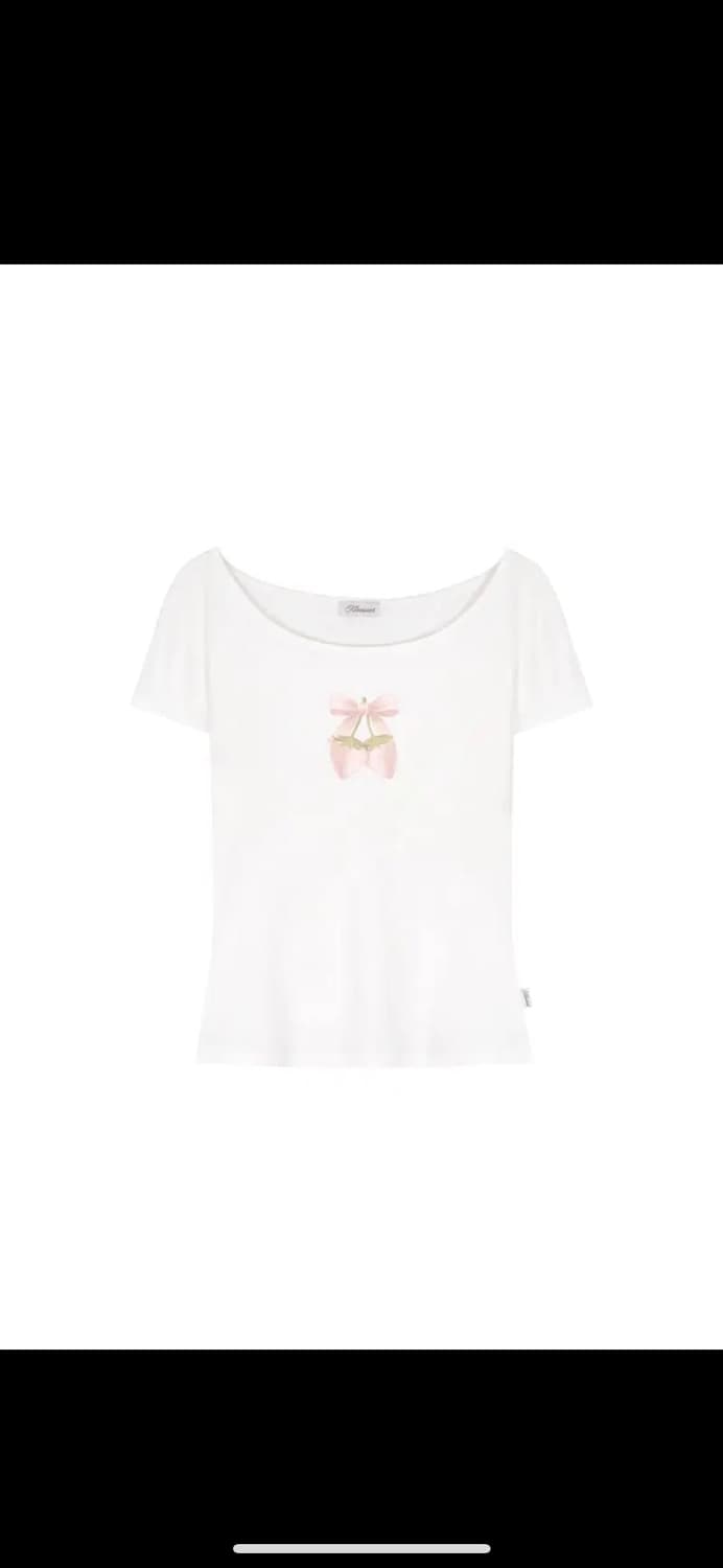 클리시어 기프트) Pink strawberry ribbon top 상품이미지3