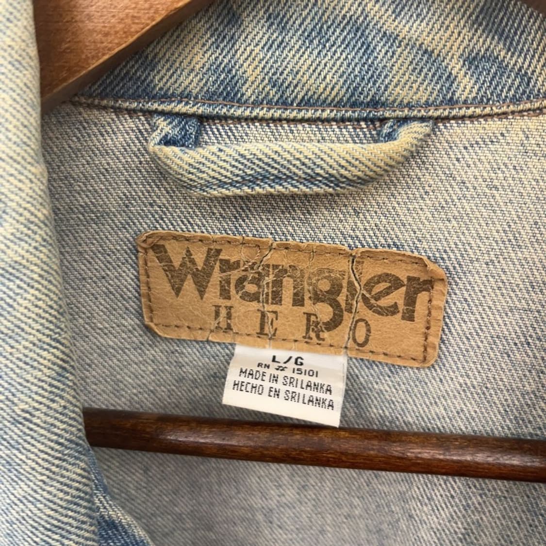 랭글러 히어로 빈티지 트러커 연청 데님자켓 L C08613 상품이미지5