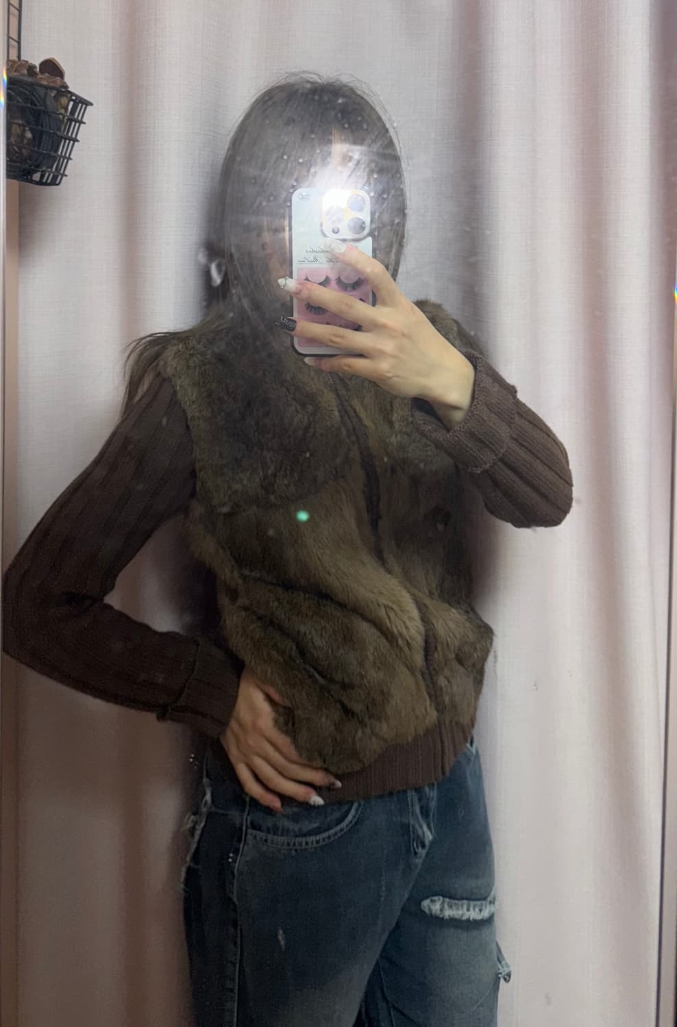 빈티지 퍼 니트집업 상품이미지4