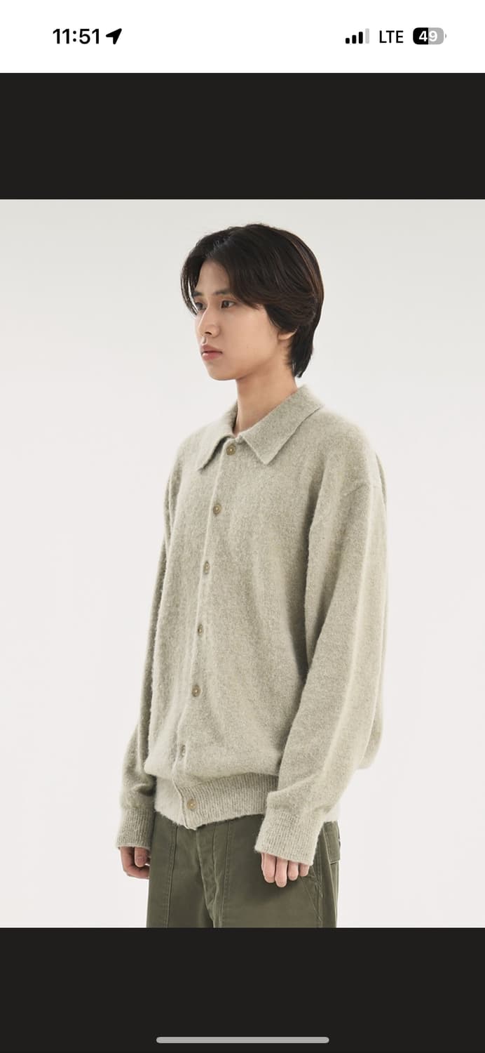 브라운야드 카라 가디건4 라이트 올리브 상품이미지5