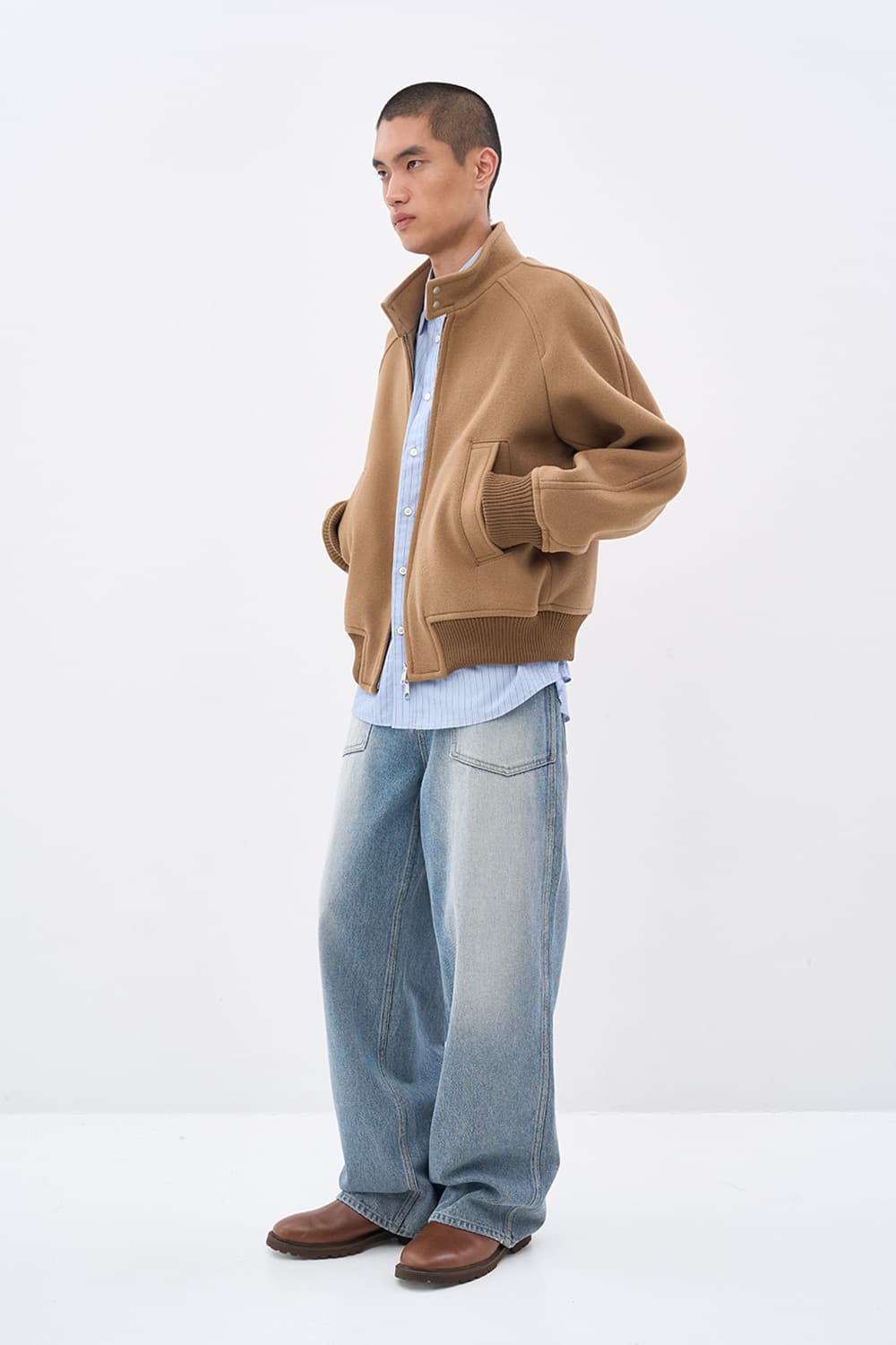 새상품 애프터프레이 리가즈 해링턴 블루종 자켓 모카 카멜 베이지 s사이즈 상품이미지5