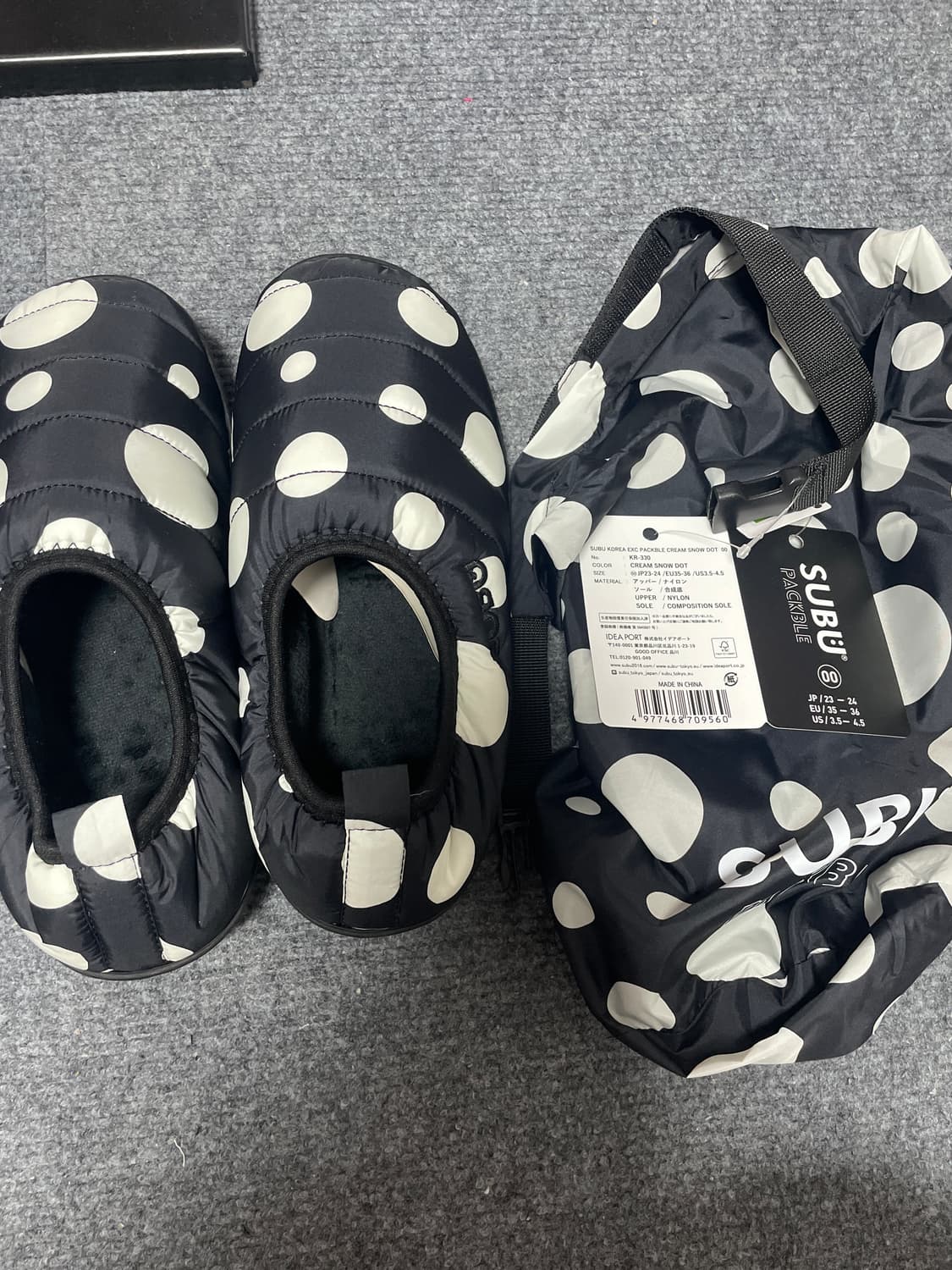 스부 패커블 샌들 크림 스노우 도트 00사이즈 상품이미지2