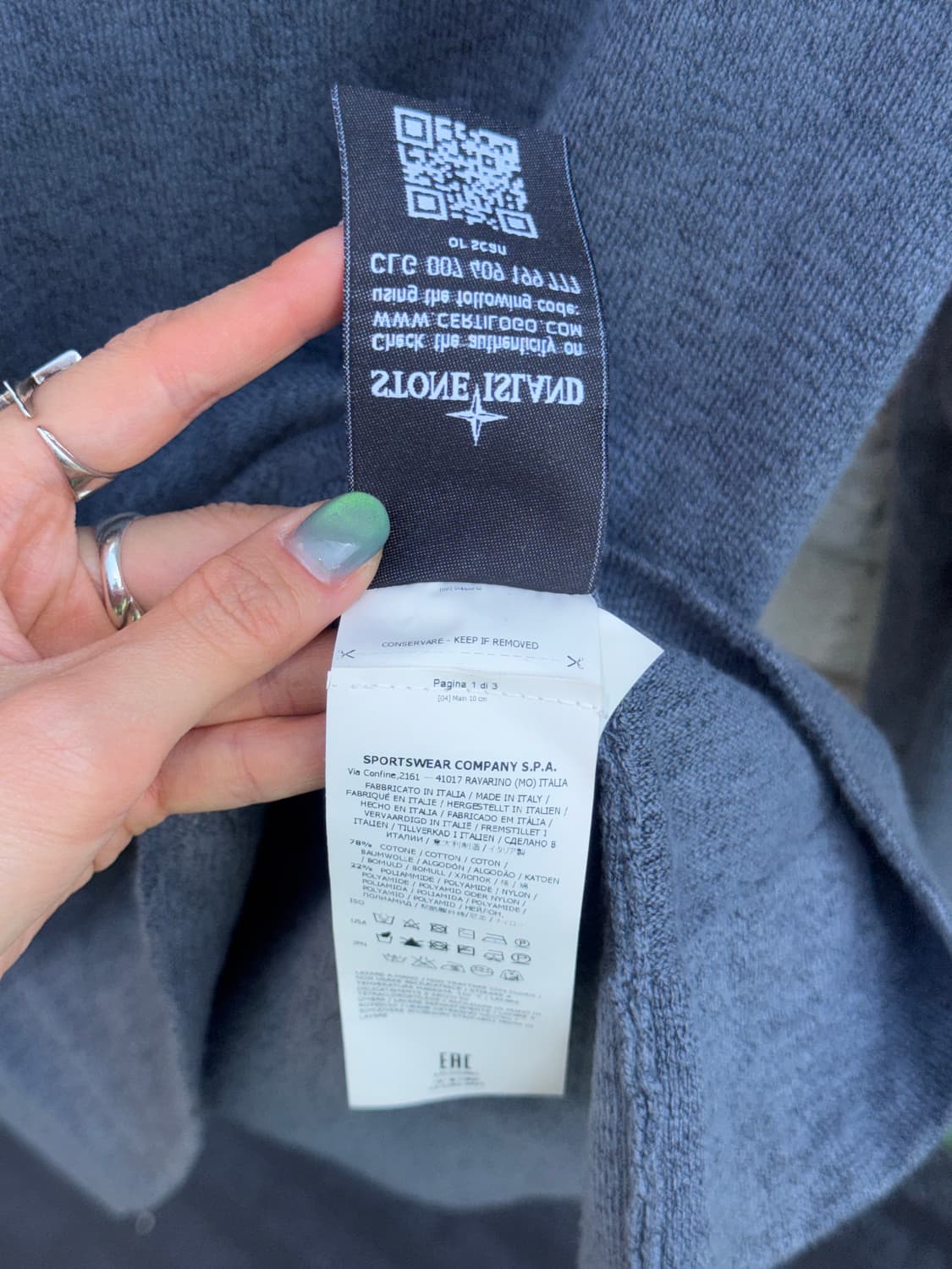 Stone island 스톤아일랜드 블루 니트(XL) 상품이미지5
