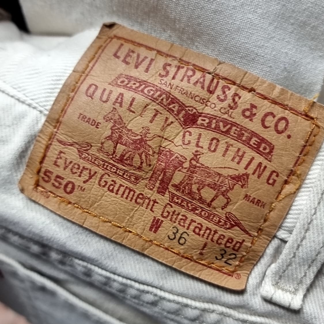 미제 usa 80s 리바이스550 아이보리 데님(34) 상품이미지5