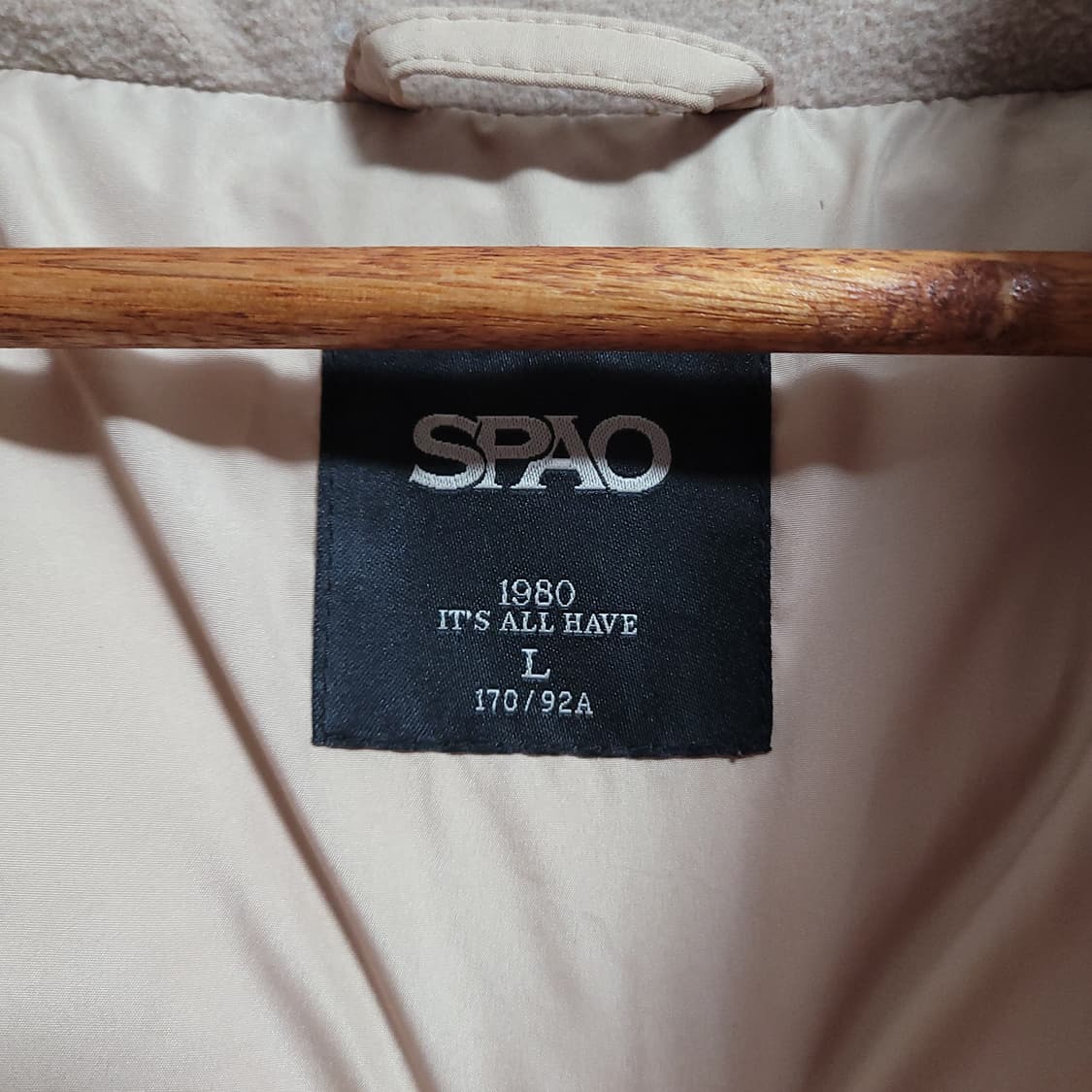 (L) SPAO 스파오 베이지 숏 패딩 점퍼 상품이미지3
