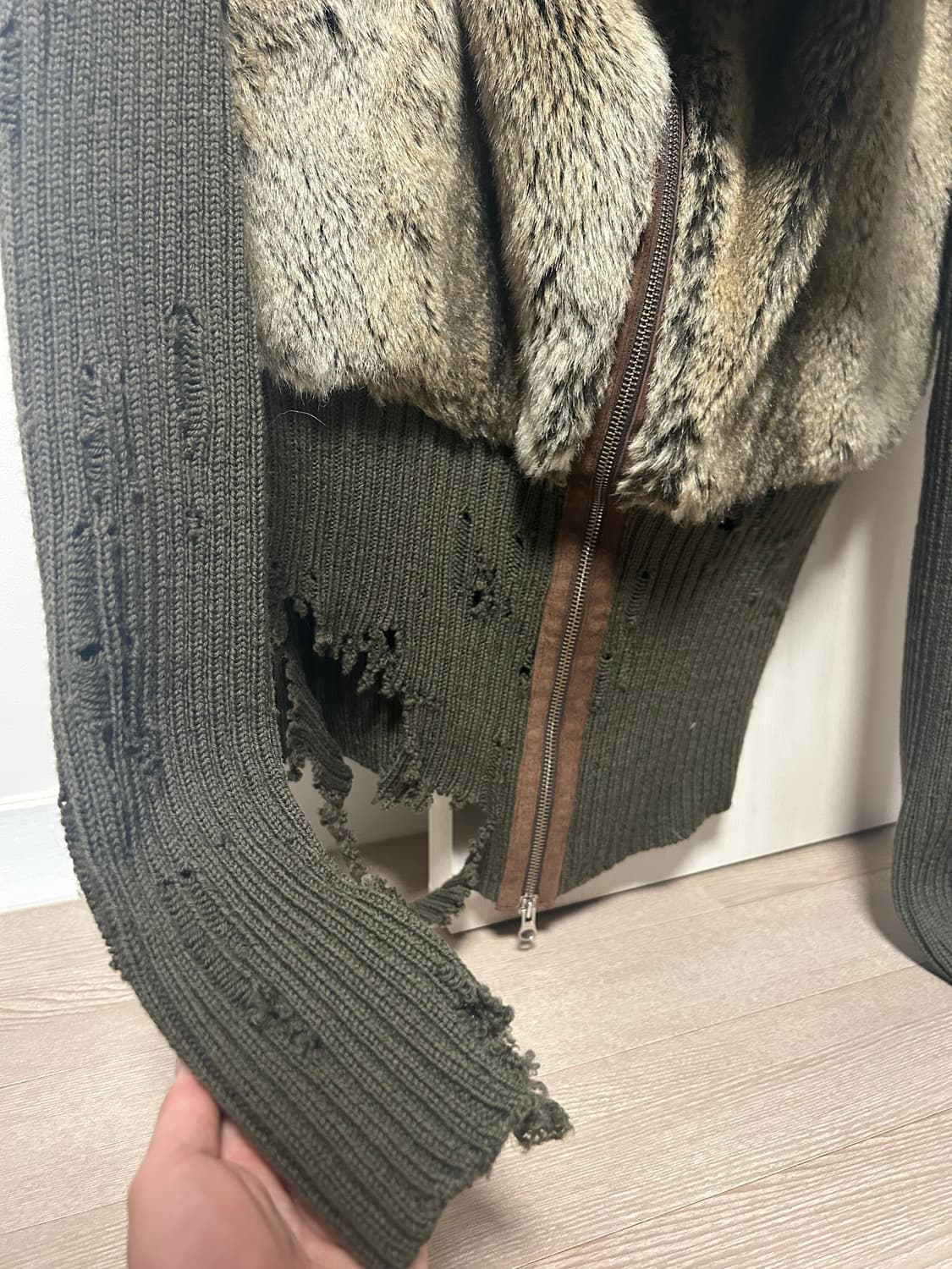 퍼 니트 콤비 자켓 상품이미지7