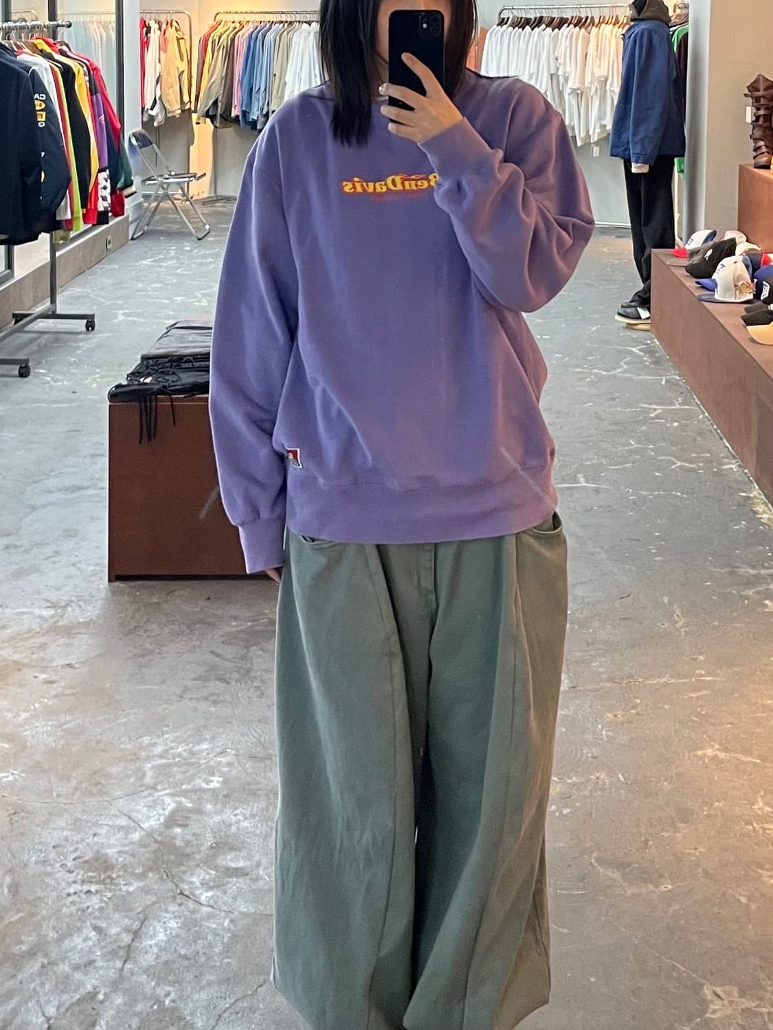 벤데이비스 로고 퍼플 맨투맨 H1154 상품이미지1