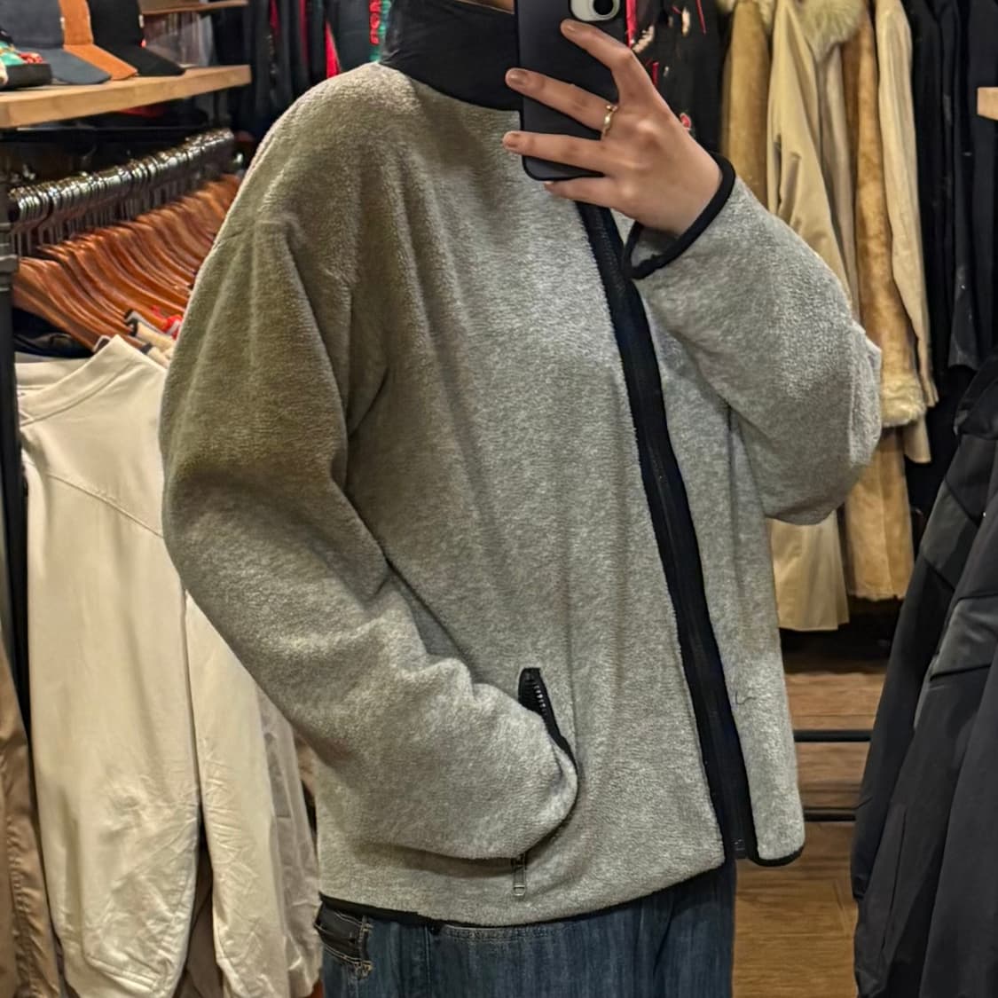 [HI] VTG 플리스 집업 그레이 상품이미지4