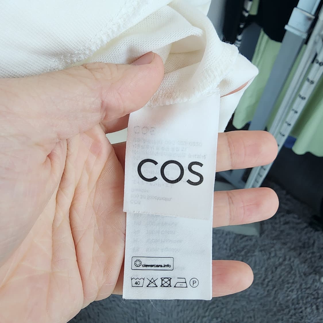 COS 코스 화이트 면 긴팔 티셔츠 상품이미지5