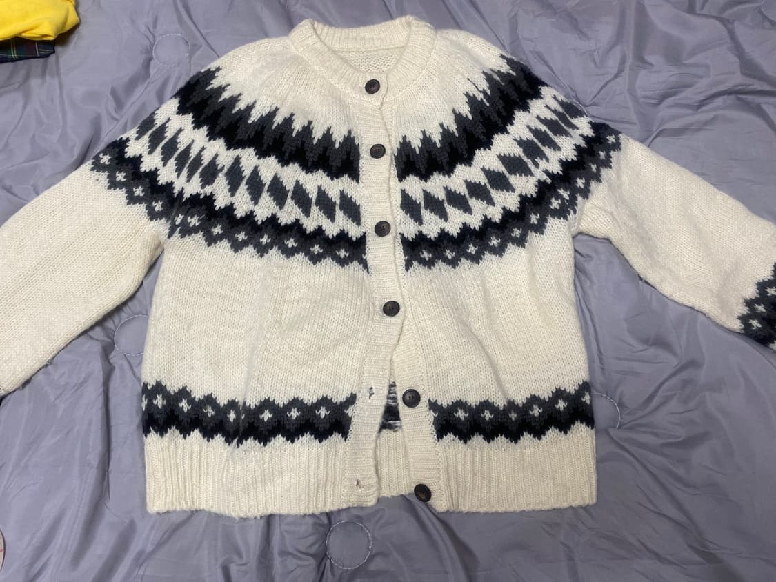 노르딕 패턴 니트 가디건 상품이미지1