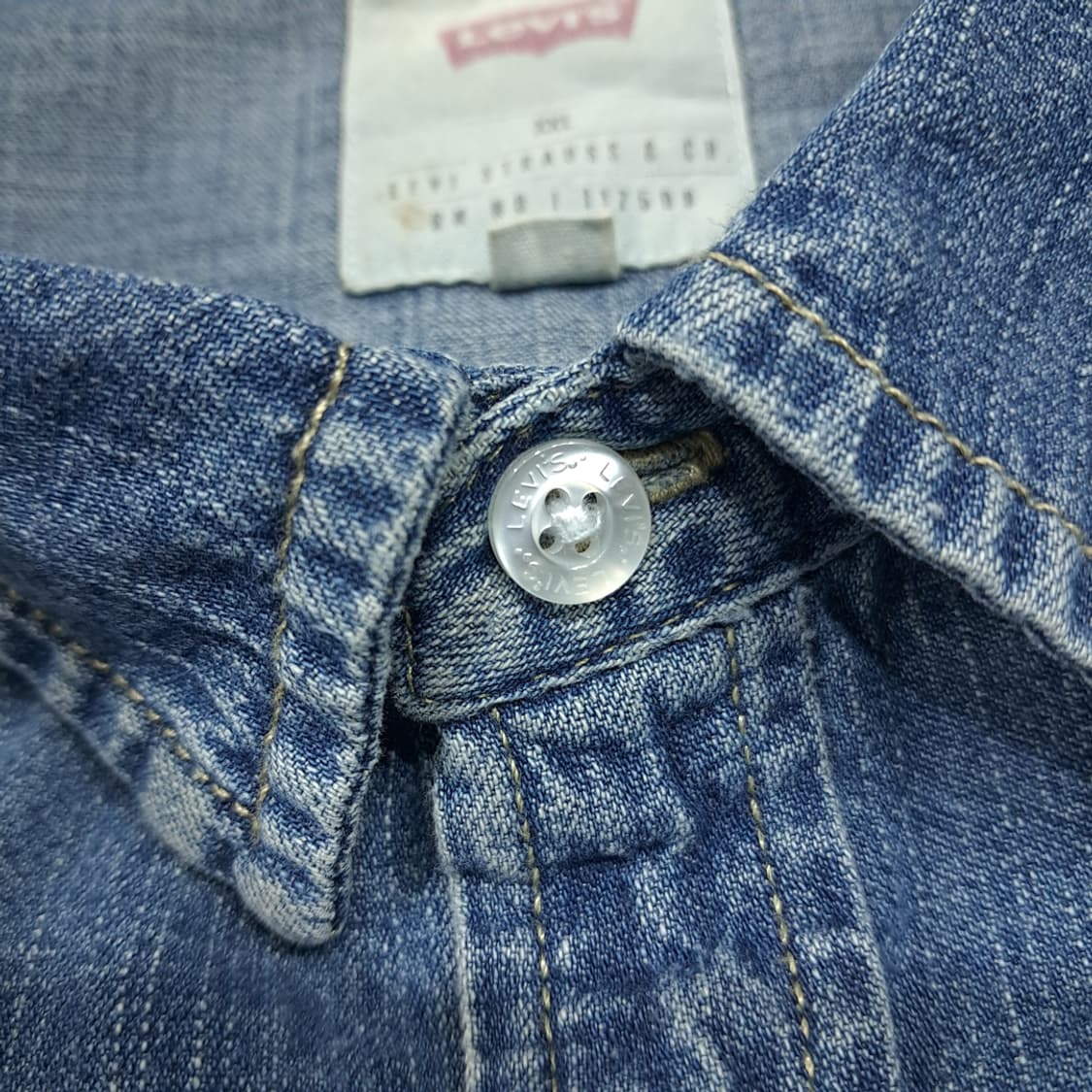 CL714 2XL 리바이스 코튼 펄스냅 웨스턴 데님셔츠 남방 상품이미지4