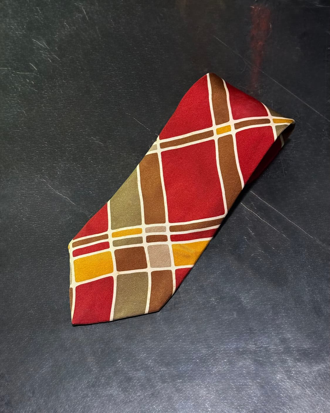 돌체앤가바나 D&G 스트라이프 에스닉 실크 넥타이 빈티지 명품 레드 빨강 상품이미지3