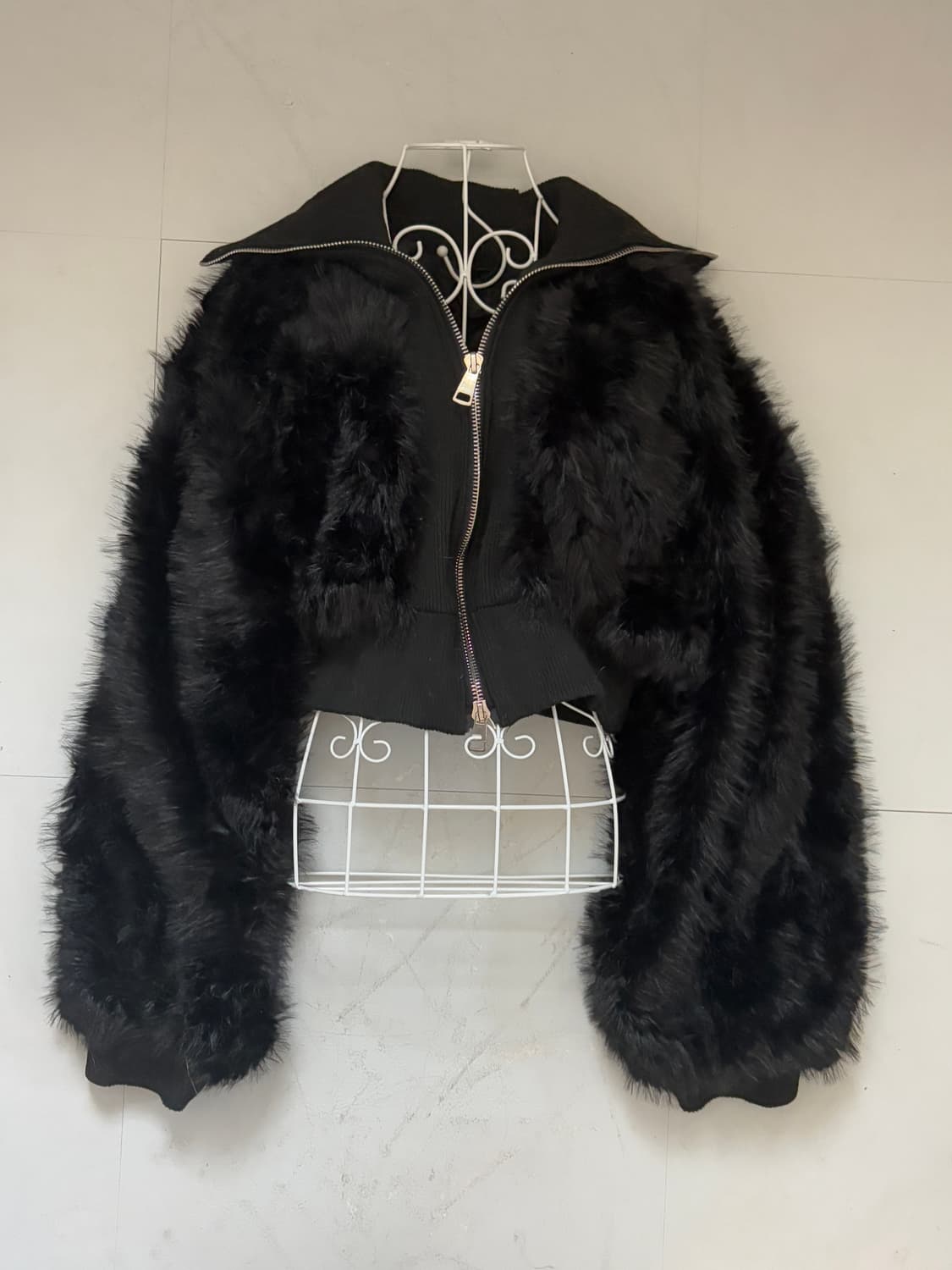 • Black Fake Per Two-Way Jacket  상품이미지6