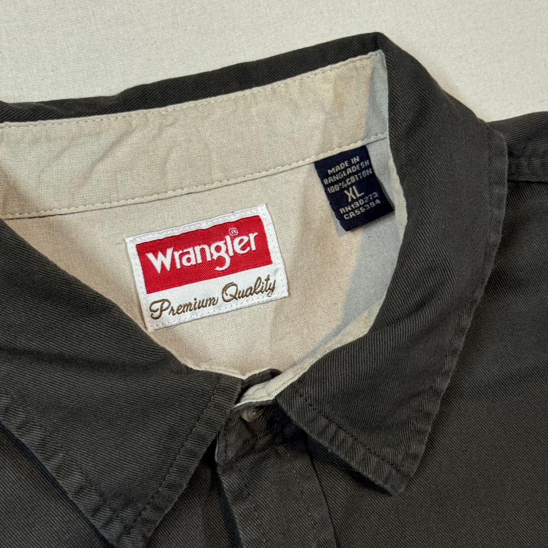 XL) Wrangler 랭글러 투포켓 워크웨어 코튼 셔츠 브라운 W3 상품이미지5