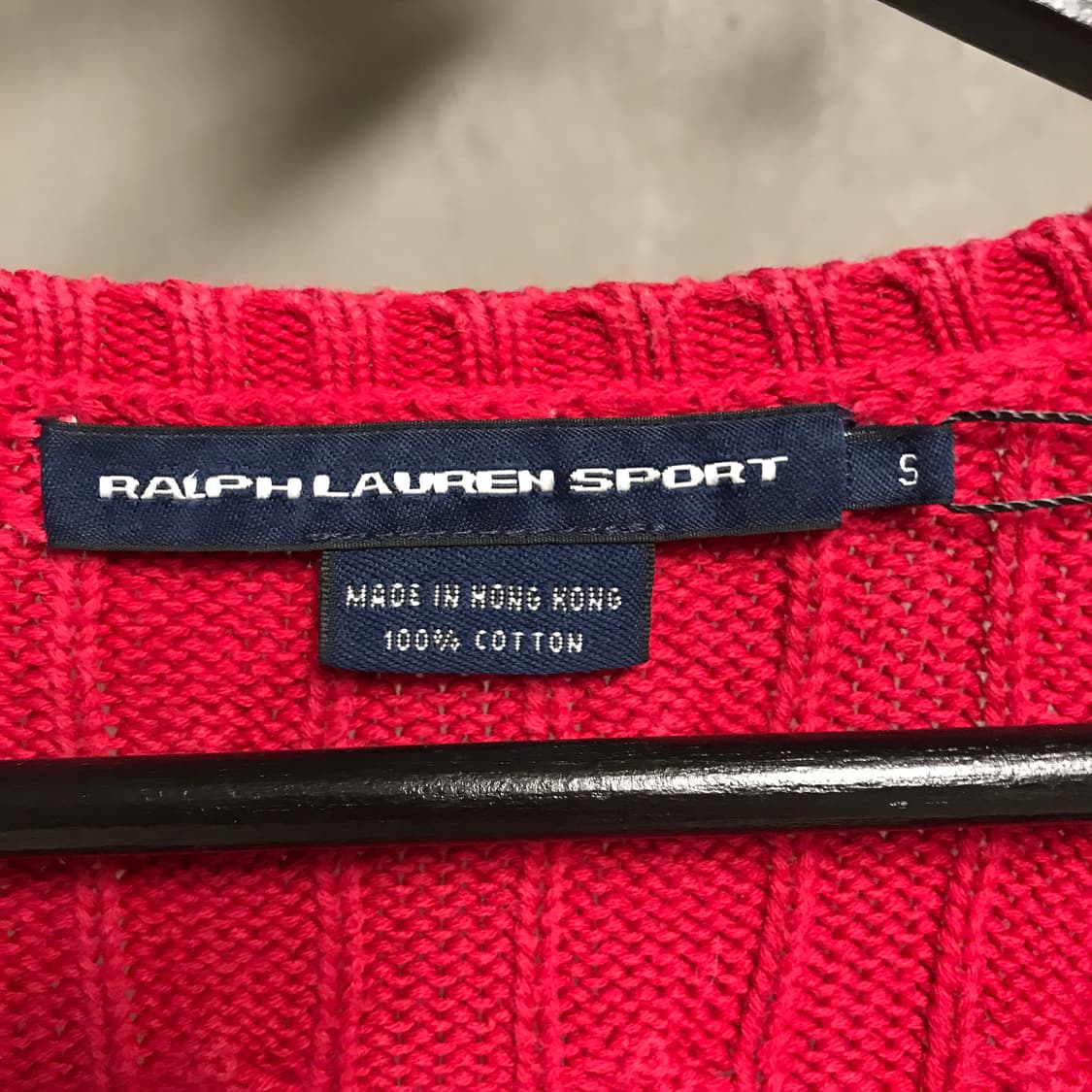 폴로 랄프로렌 브이넥 케이블 니트 레드 S(W)  상품이미지5