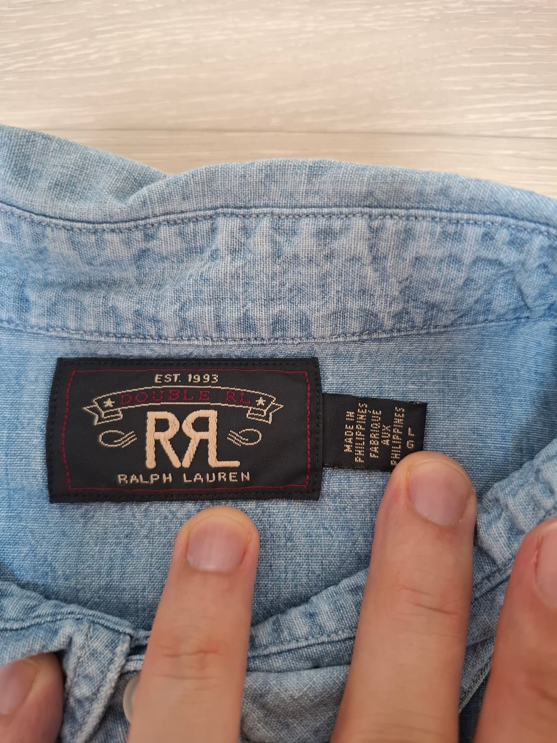 L RRL 인디고 샴브레이 워크 셔츠 데님 상품이미지6