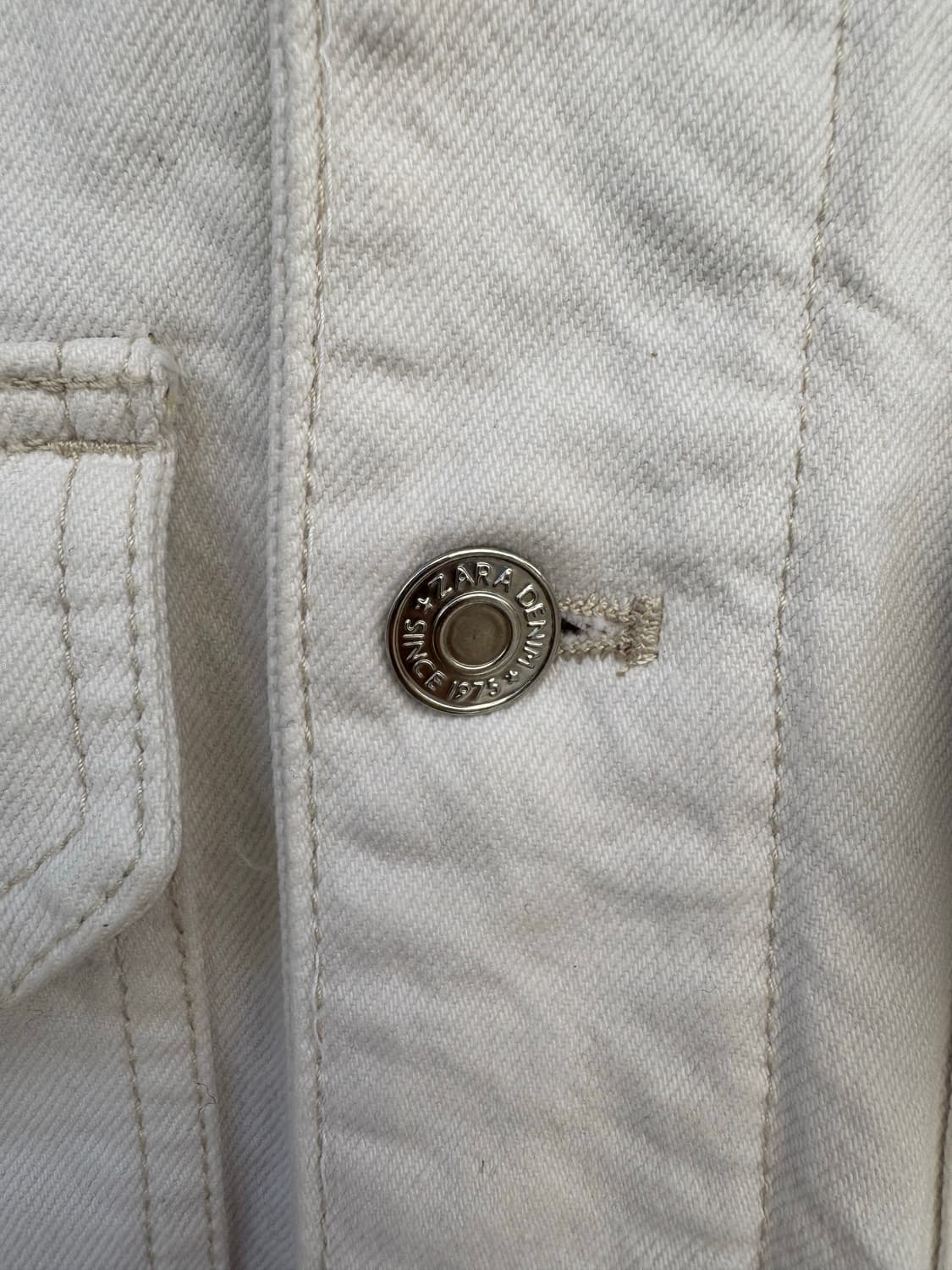 zara 자라 코듀로이 골덴 카라 화이트 데님 워크자켓 M 상품이미지2