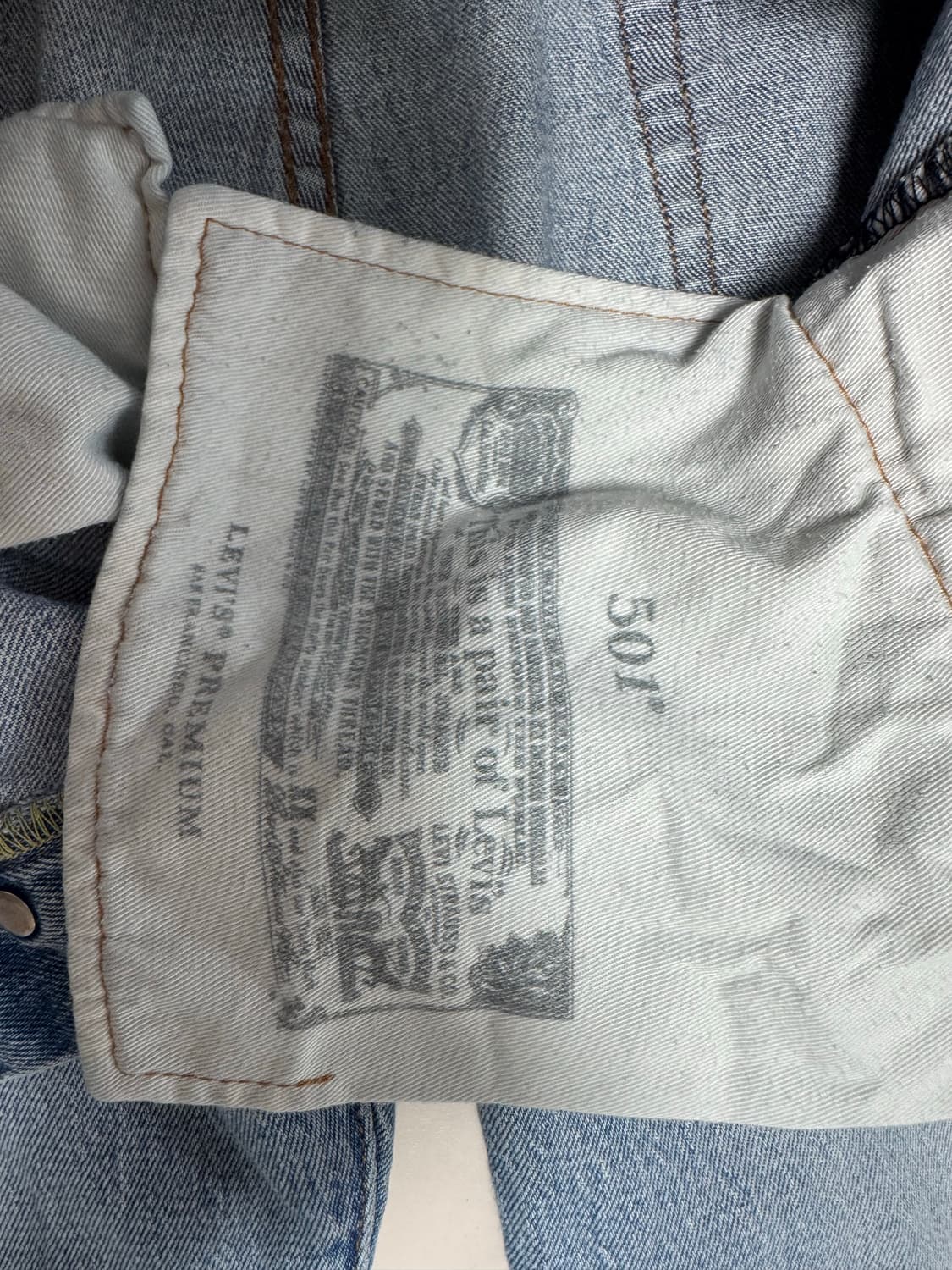 리바이스 501 오리지널핏 W34 워터리스 라이트블루 상품이미지3