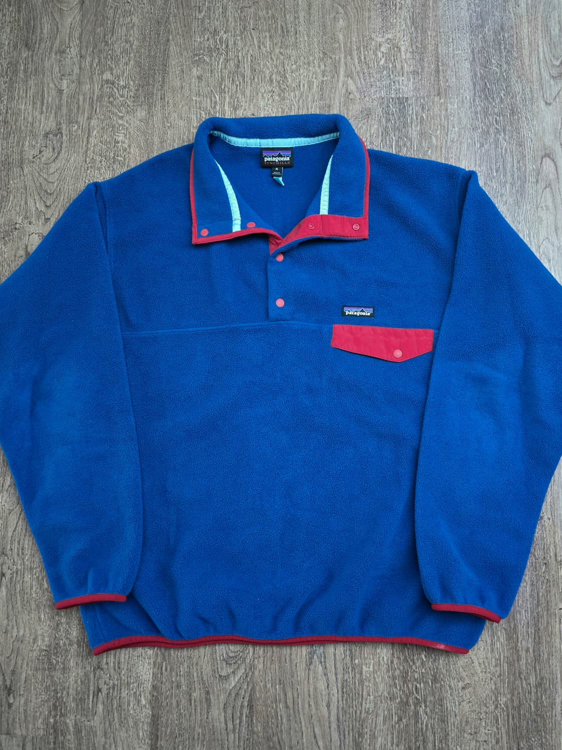 파타고니아 신칠라 블루 레드 XL 라이트웨이트 상품이미지2