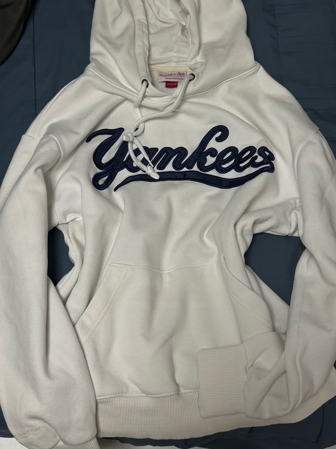 미첼엔네스 뉴욕양키스 화이트 하양 후드티 빈티지 y2k 상품이미지1