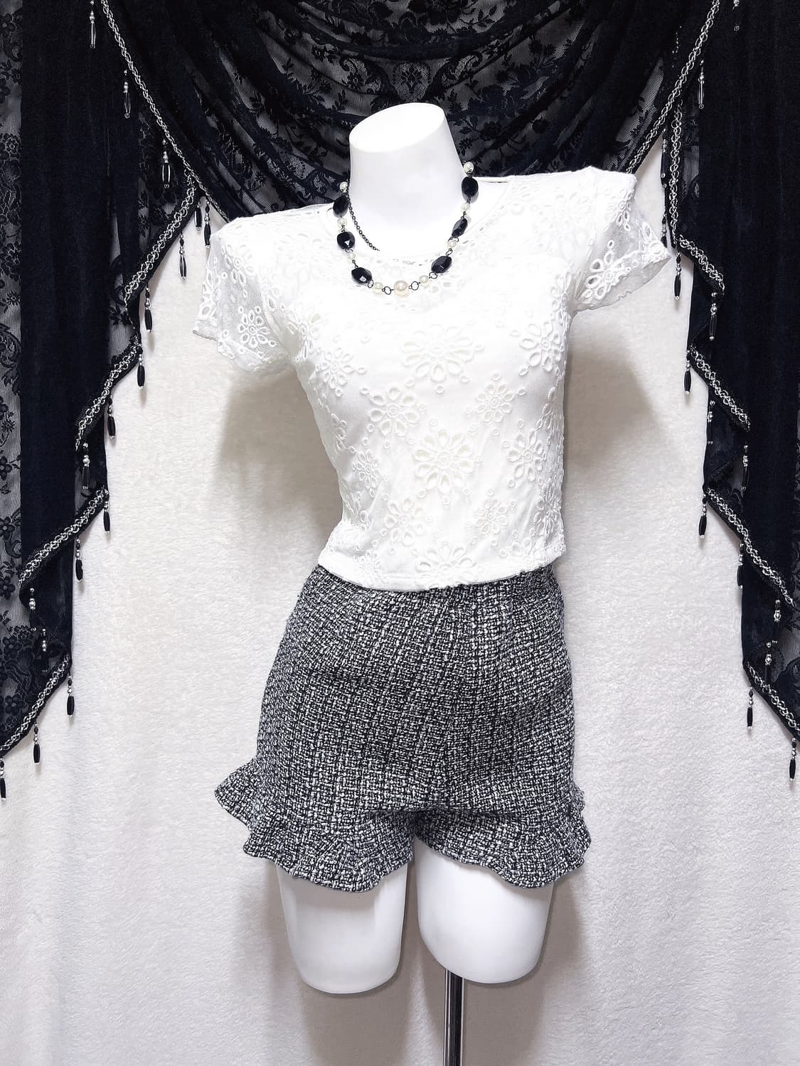 로맨틱갸루 로걀 시스루레이스 망사 반팔탑 히메 오네 아게하 헤이세이 섹시 상품이미지8