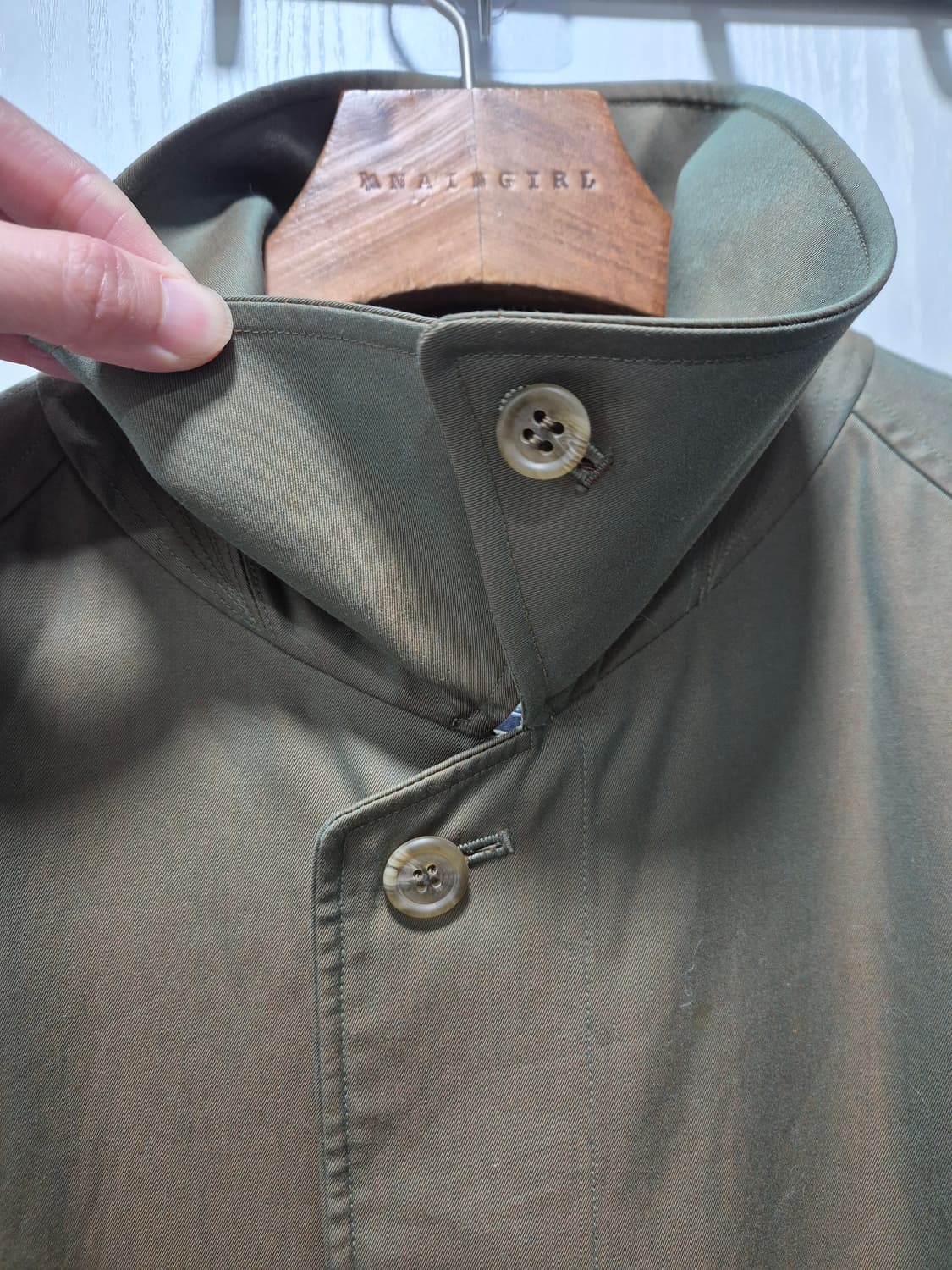 버버리 재팬라이선스 빈티지 발마칸 코트  올리브 카키 상품이미지4