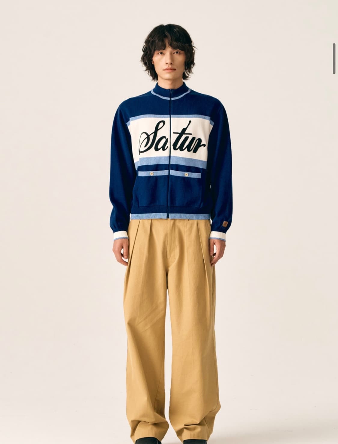 세터 레트로 사이클 니트집업 상품이미지3