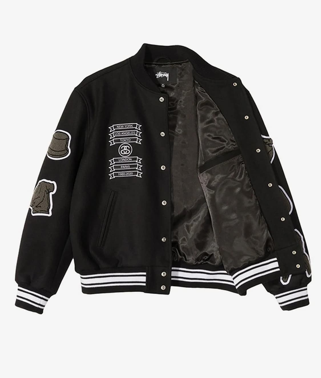 Stüssy × COMME des GARÇONS — 40주년 바시티자켓 상품이미지4